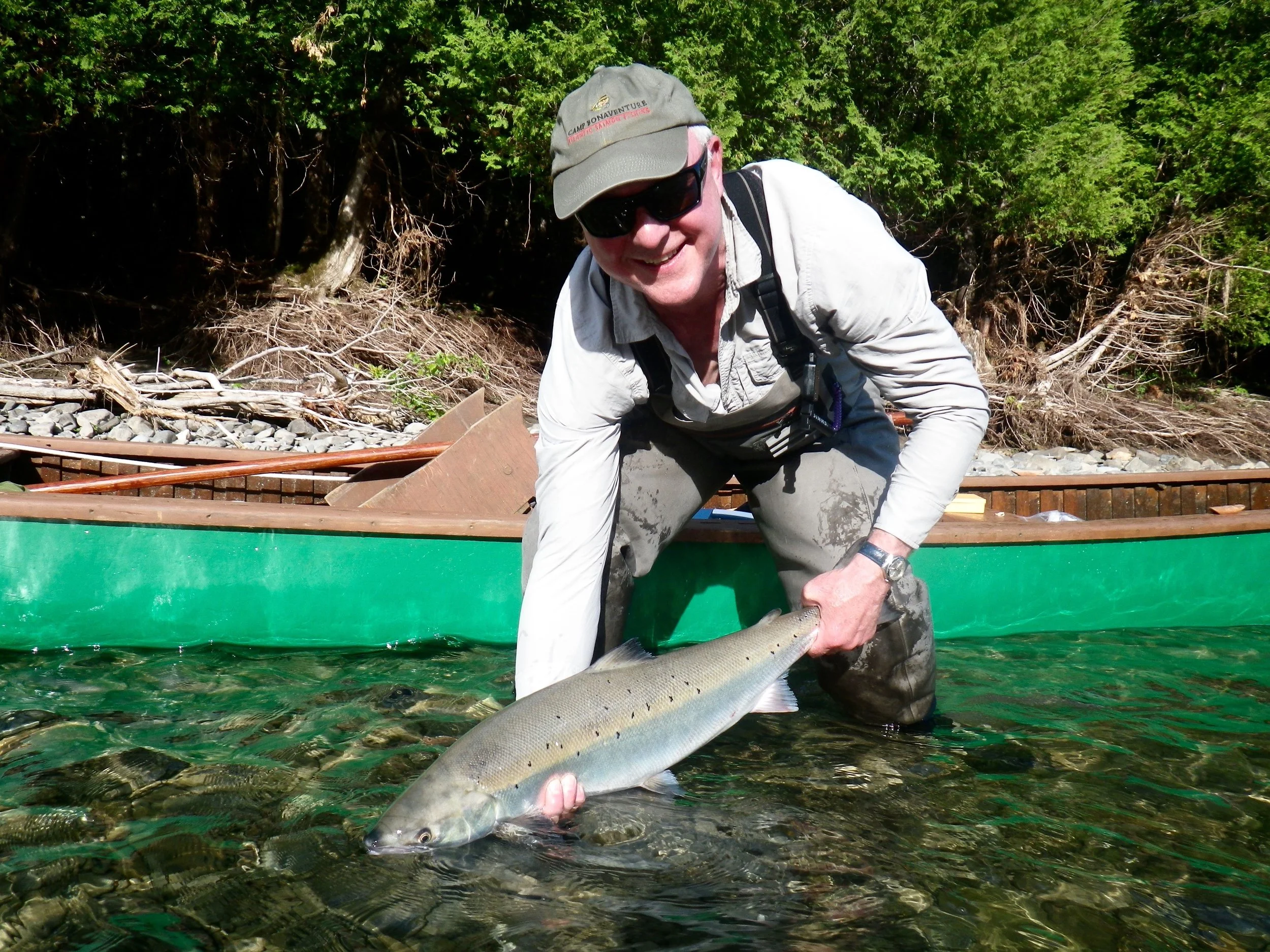 Julian Smith with his first salmon on a free floating dry!, great job Jules