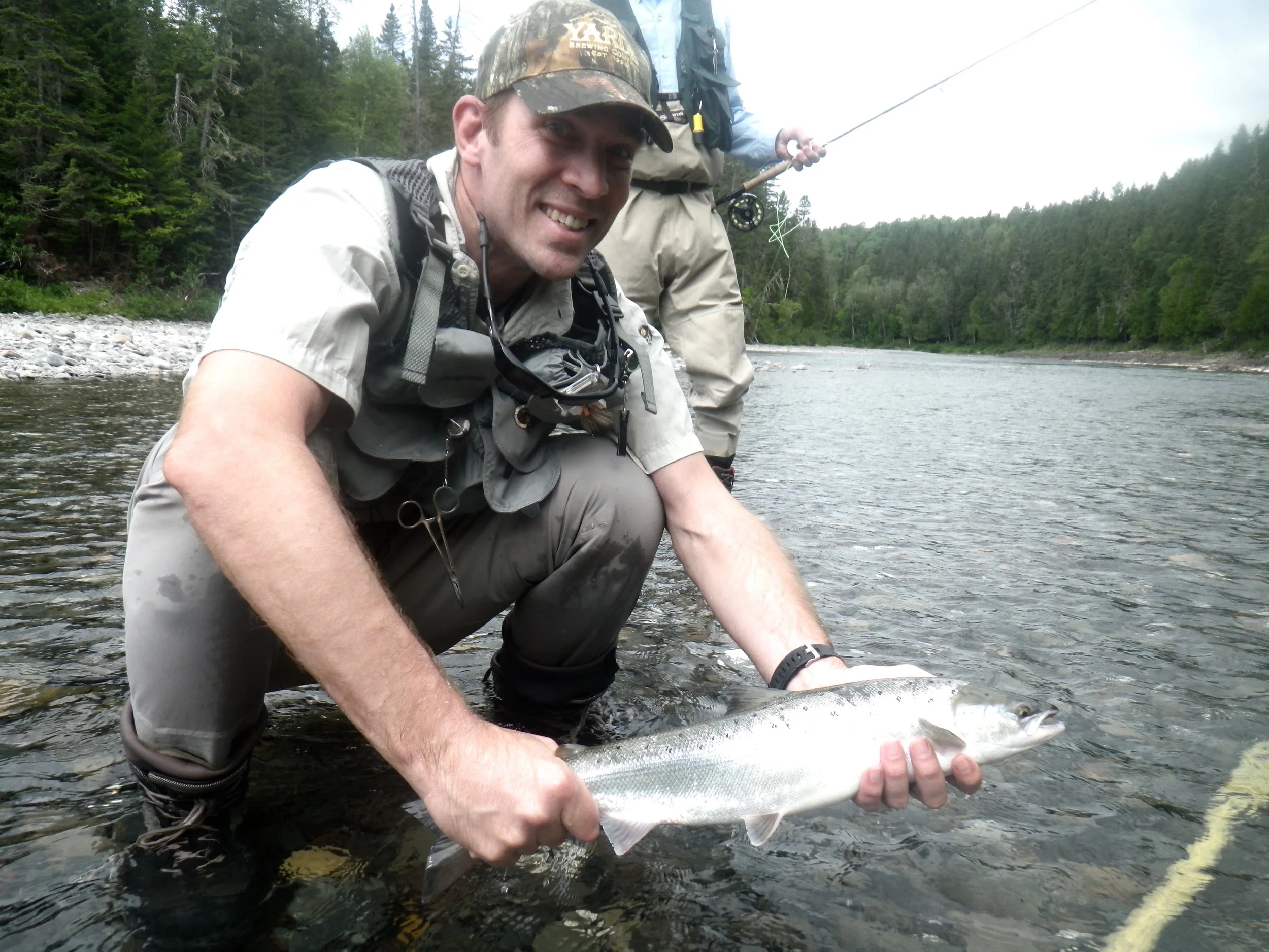 Reid Pritchett with his first Atlantic salmon, way to go Reid! May it be the first of many. 
