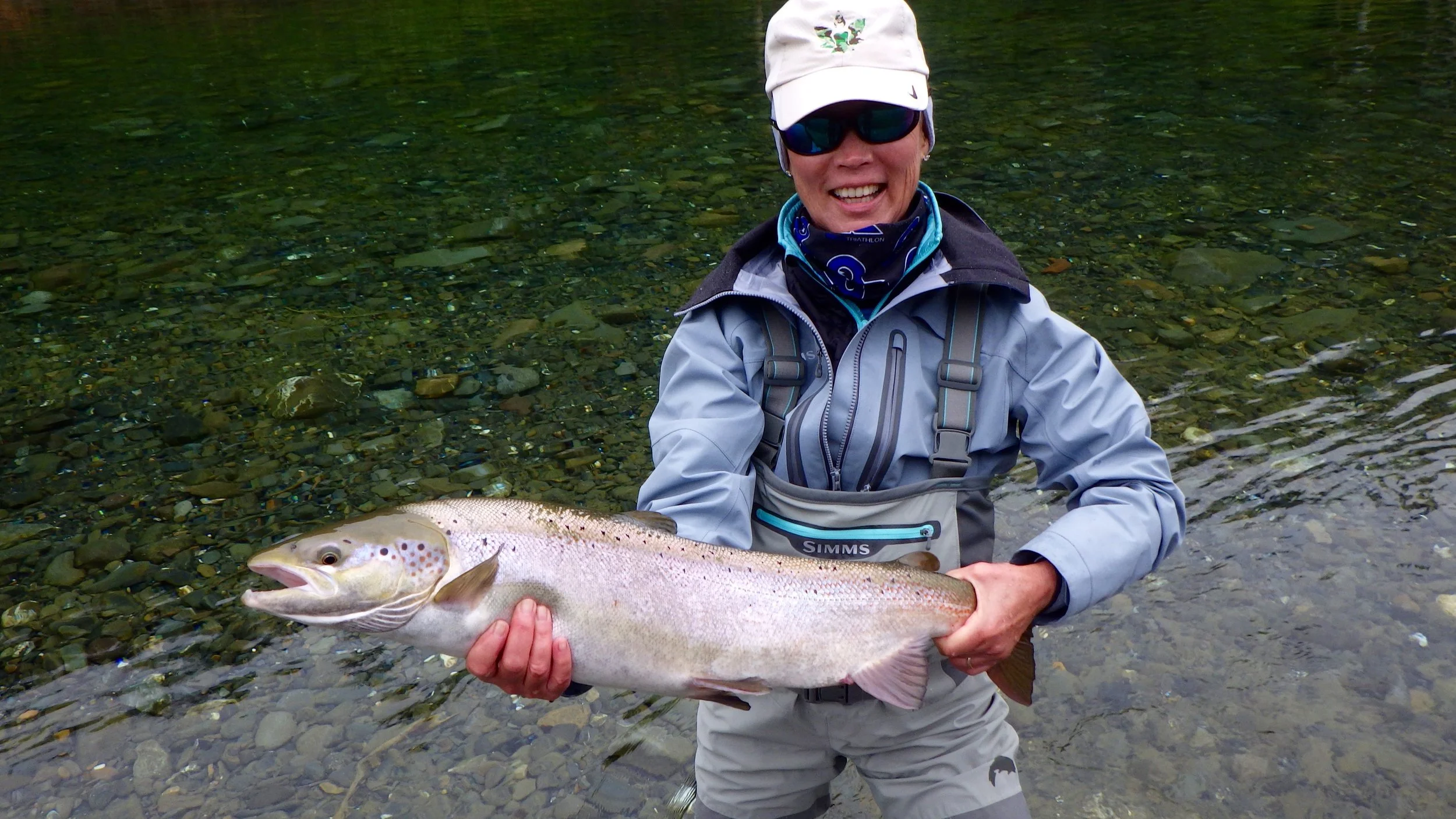 Anne Wood breaks the ice on her first day out on the Bonaventure for 2017 , congratulations Anne.