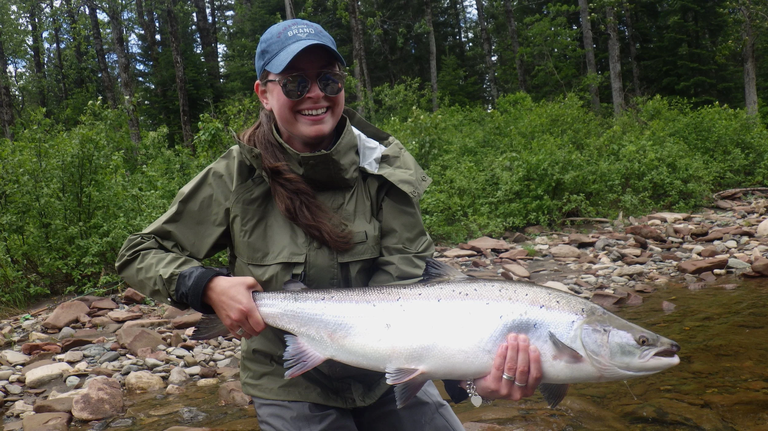 This was Alicie Beauchemin's first day salmon fishing, imaging after a few years of practice ,wow nice salmon and well done Alicie!