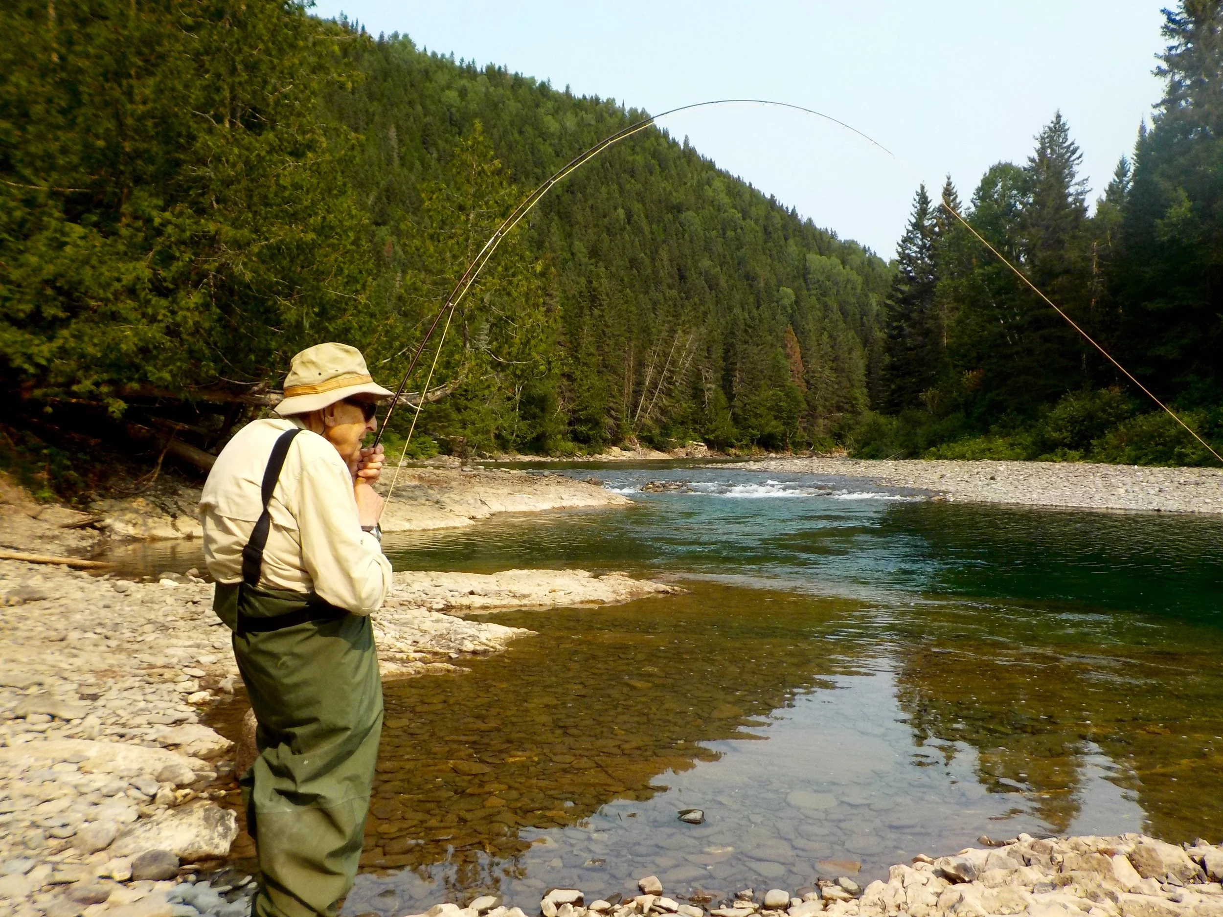 Don Grosset has been part of Camp Bonaventure since day one. here is is playing salmon no. 3 in as many days, well done Don!