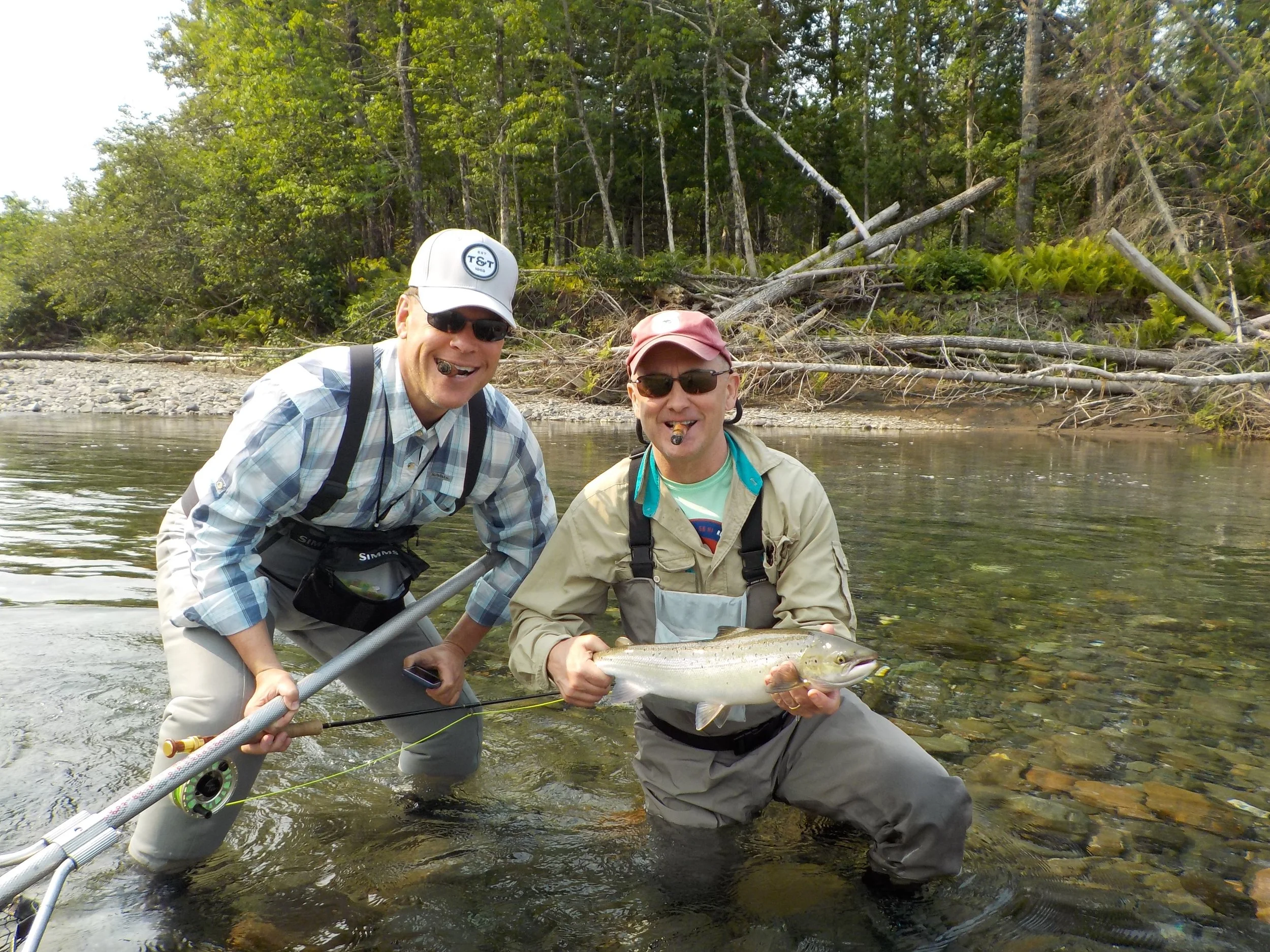 John Lowery (right) and Chris Davis have been part of Camp Bonaventure for many years. Not only great anglers and good friends, they were high rods for the week with over ten landed in four days! way to go guys!