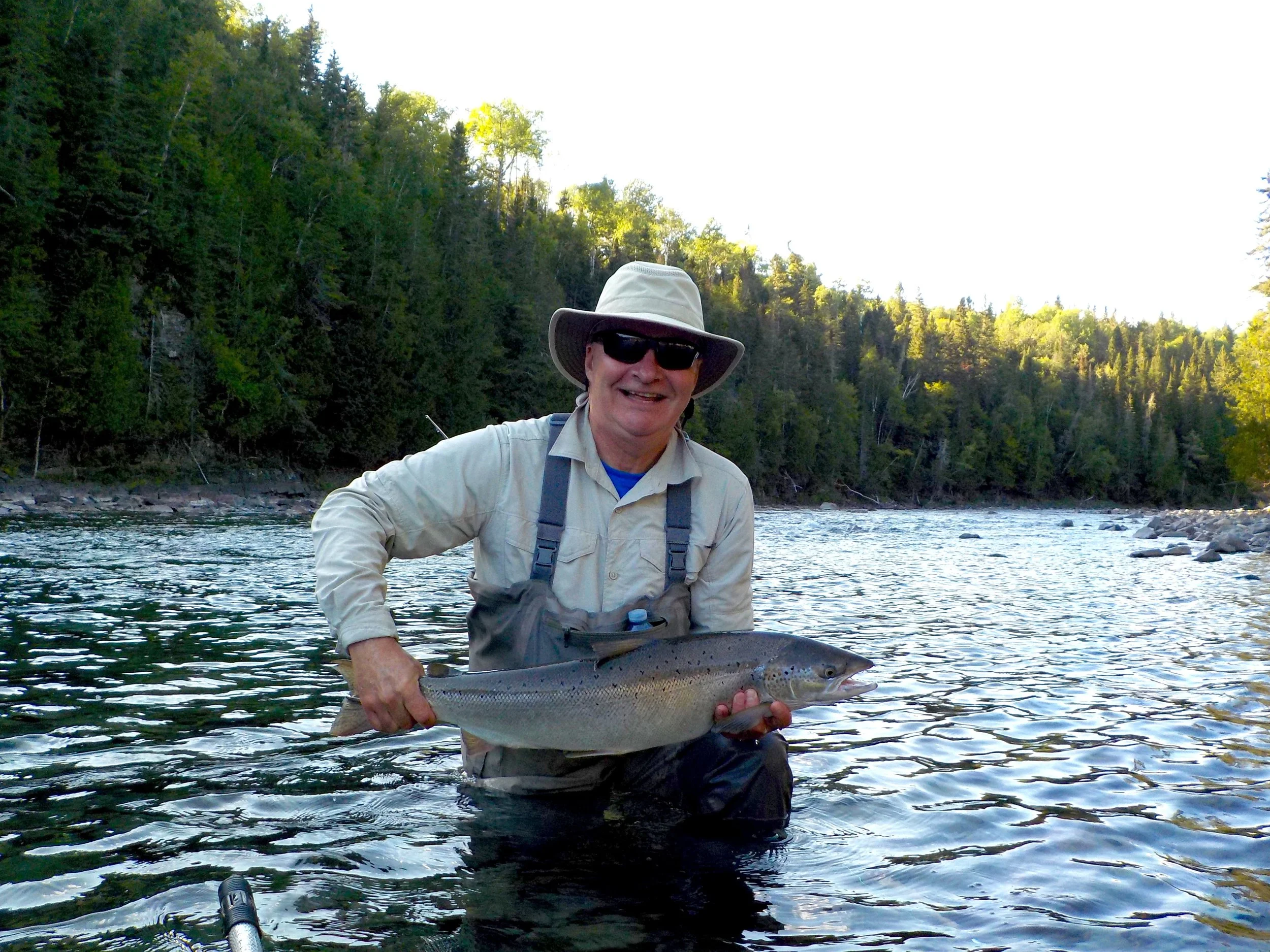 Serge Desrochers with a fine Bonaventure salmon , congratulations Serge!