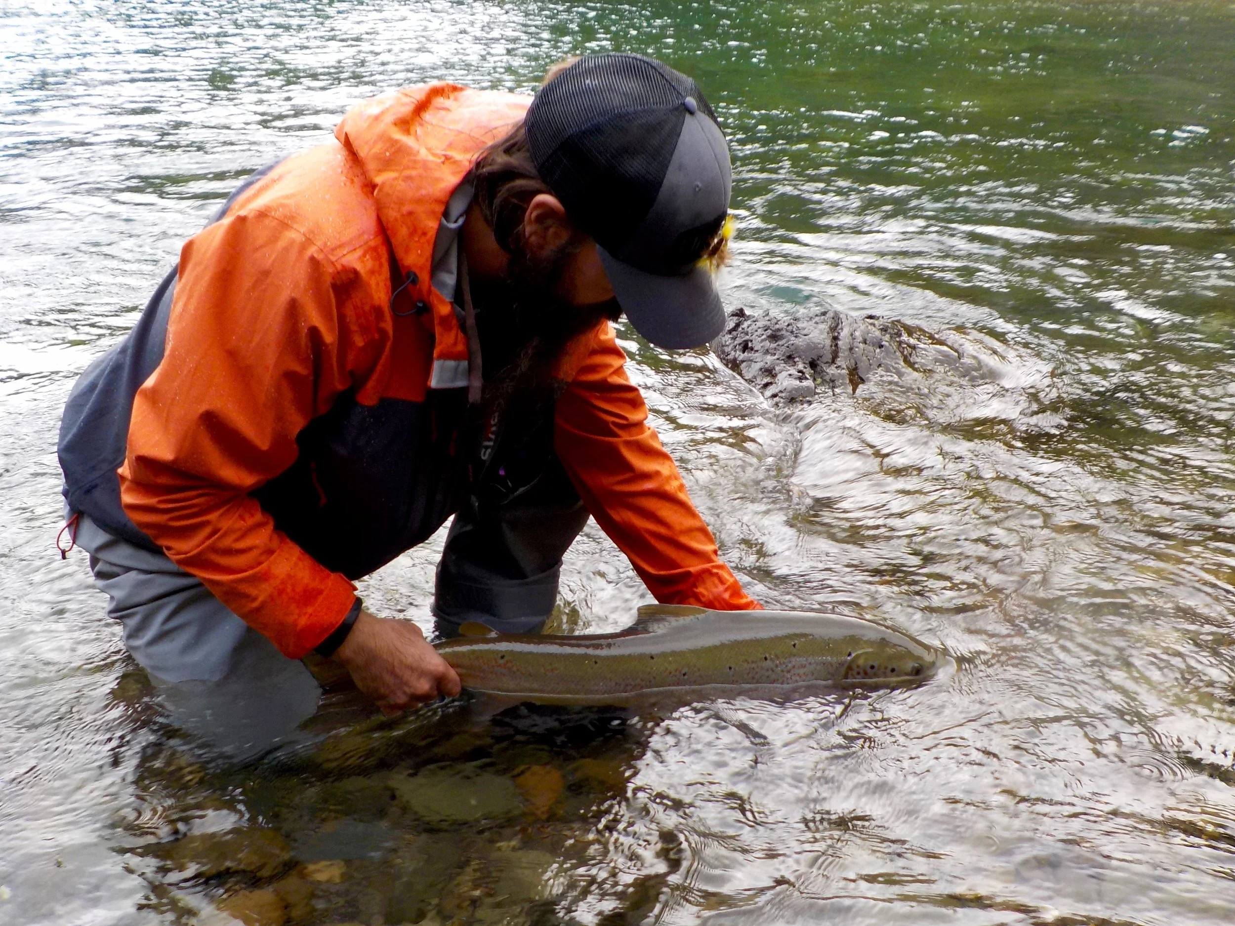 Orvis fishing travel expert, Dan Davala with his first one of the season, nice one Dan, congratulations !