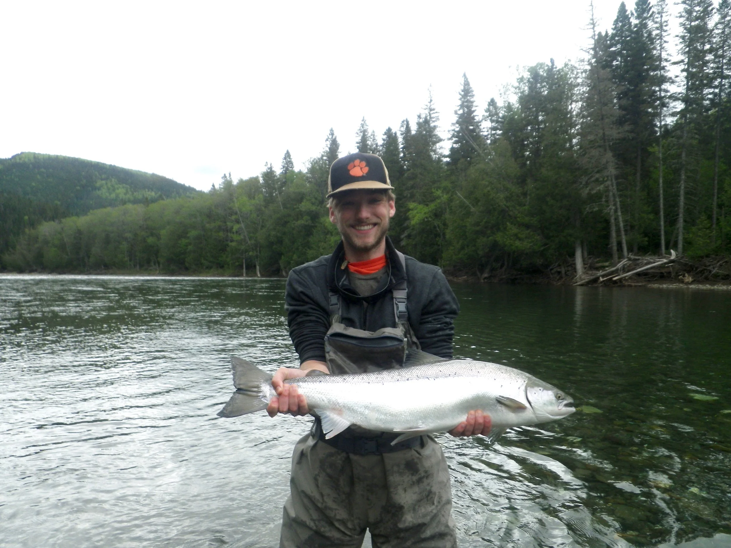 Ward Sprouse fromSouth Carolina with his first Atlantic salmon, congratulations Ward, may this be the first of many!