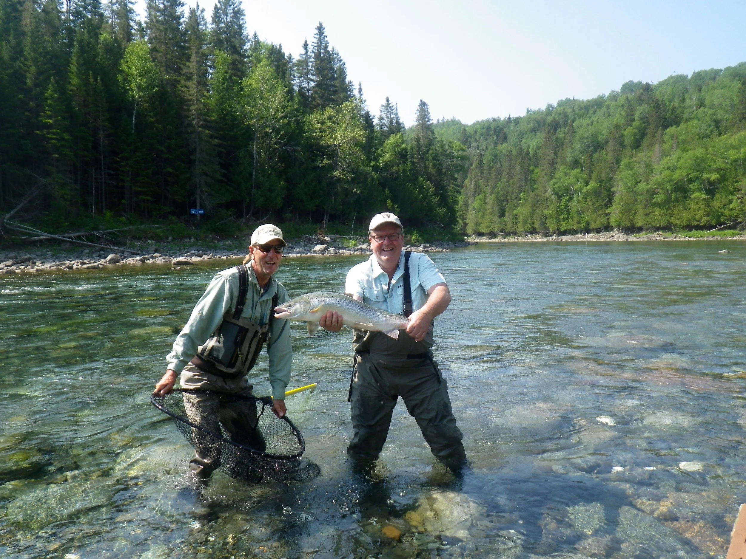 Joel Bélanger (right) and our master Guide Marc Poirier get it done on the Bonaventure. Well done Joel.