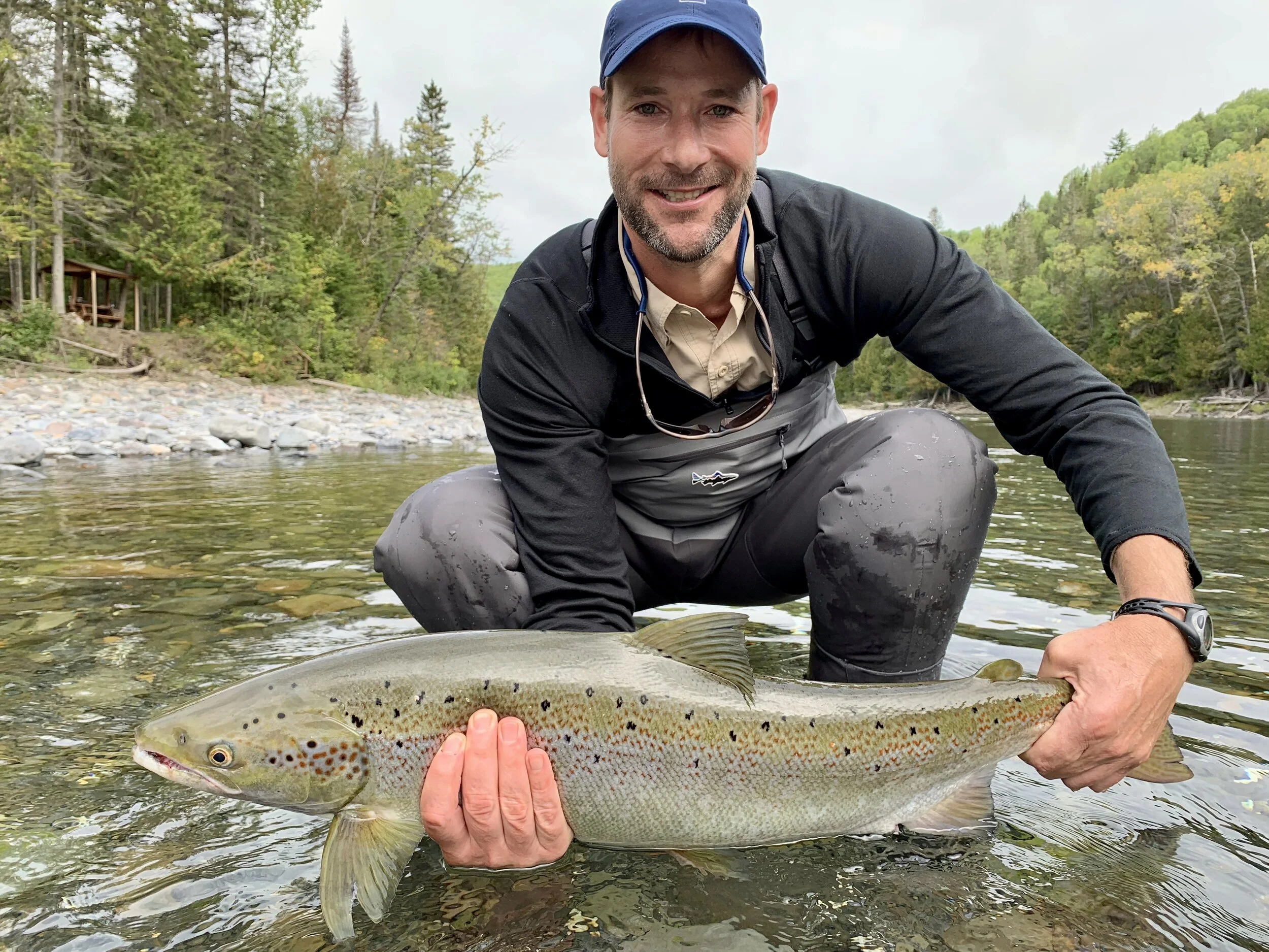 We welcomed Jamie Childs for the first time as our guest at Camp Bonaventure this week! Here he is with a beauty landed on the Bonaventure River! Nicely done Jamie!