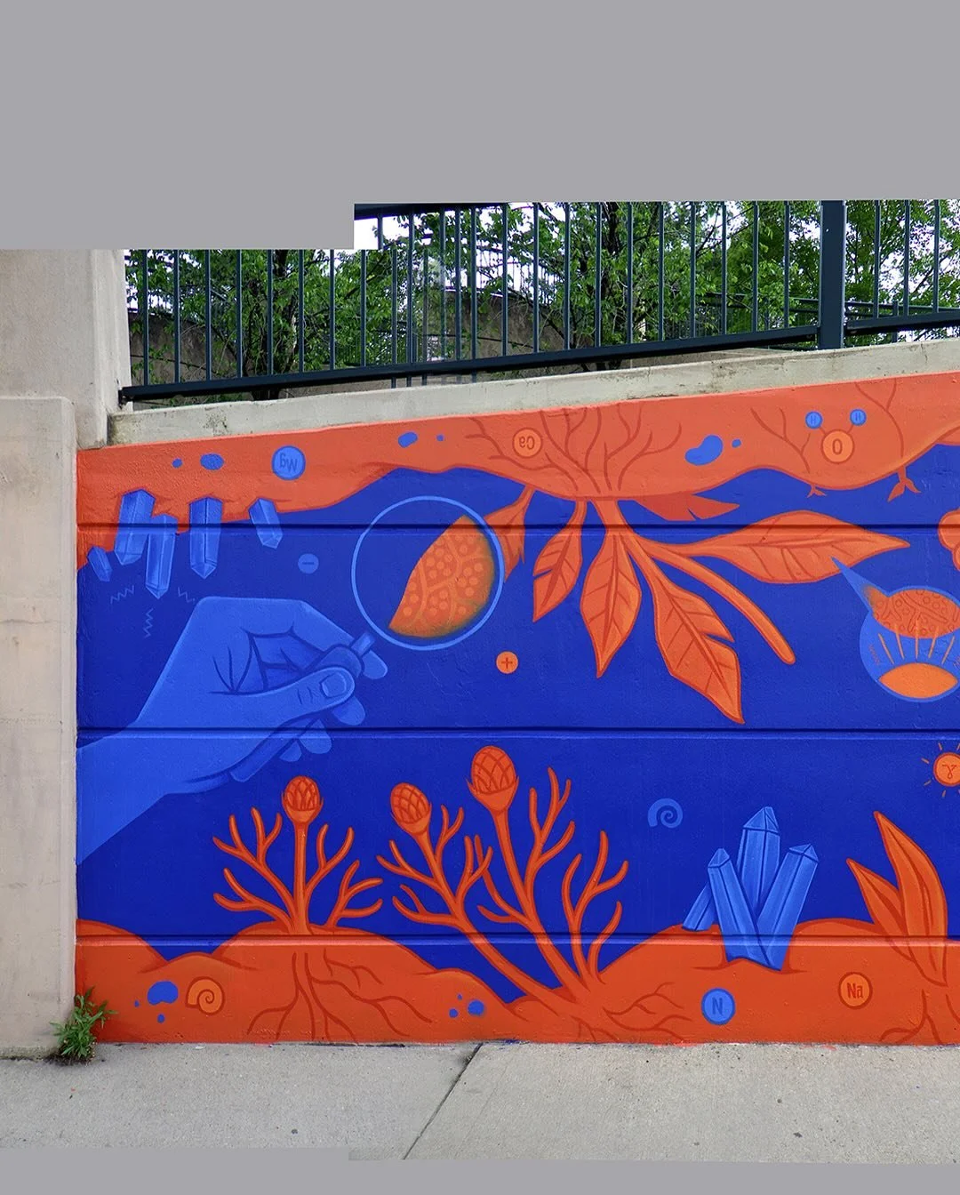 I designed and painted this mural in late April - in partnership with @hcahealthone and @denverparksrec for a series of murals being painted by local artists this summer along the Platte and Cherry Creek Trail - under the title of &ldquo;THE ONE&rdqu