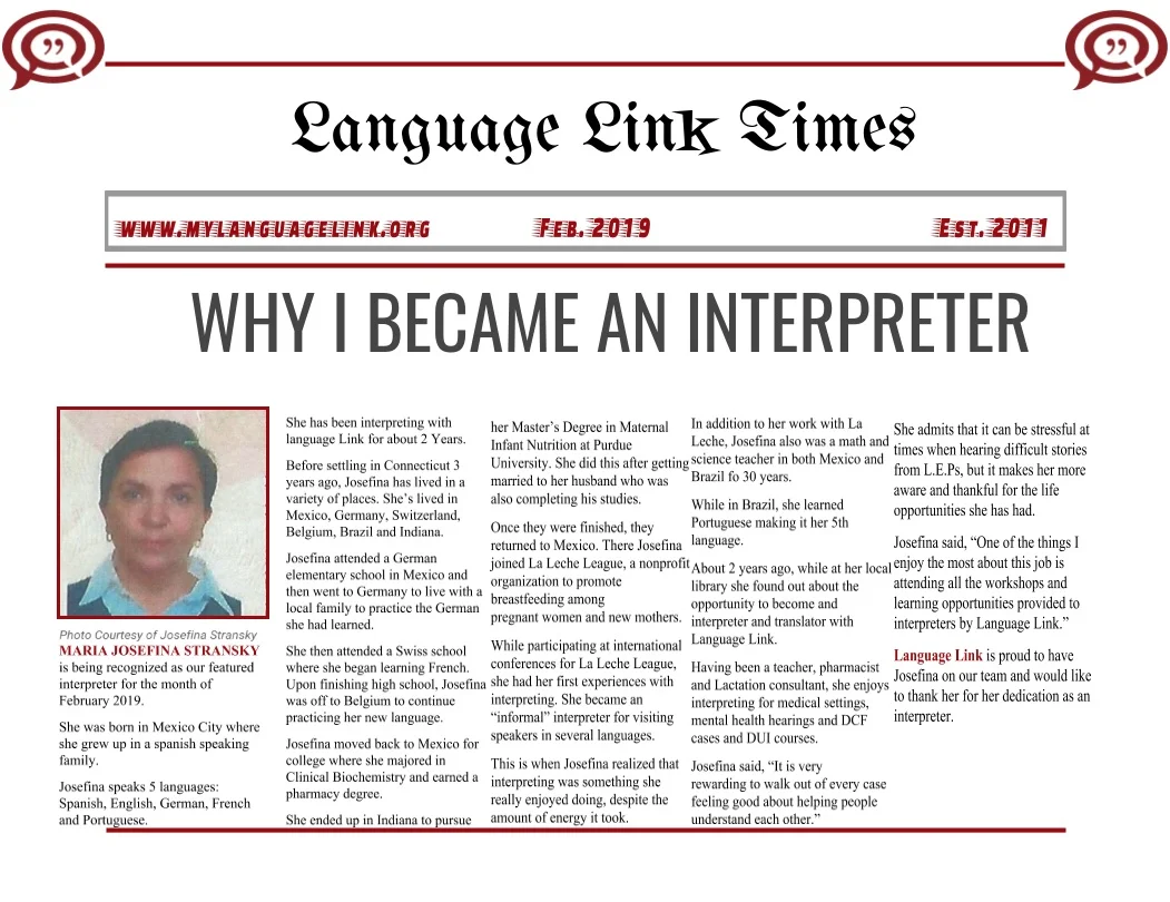 FEBRUARY 2019 -- MARIA JOSEFINA STRANSKY