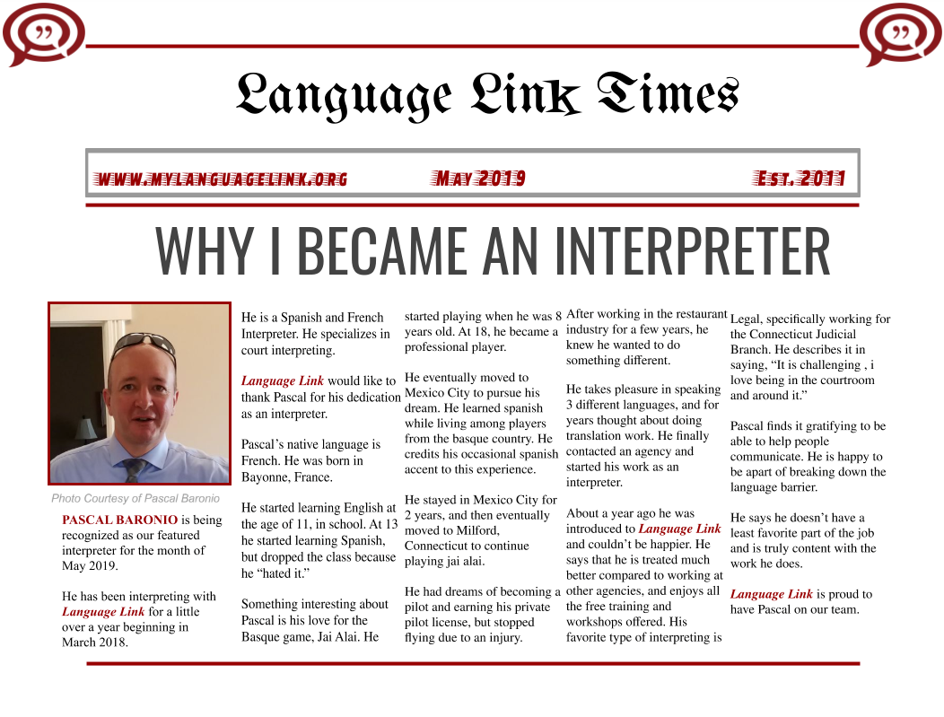 MAY 2019 -- PASCAL BARONIO