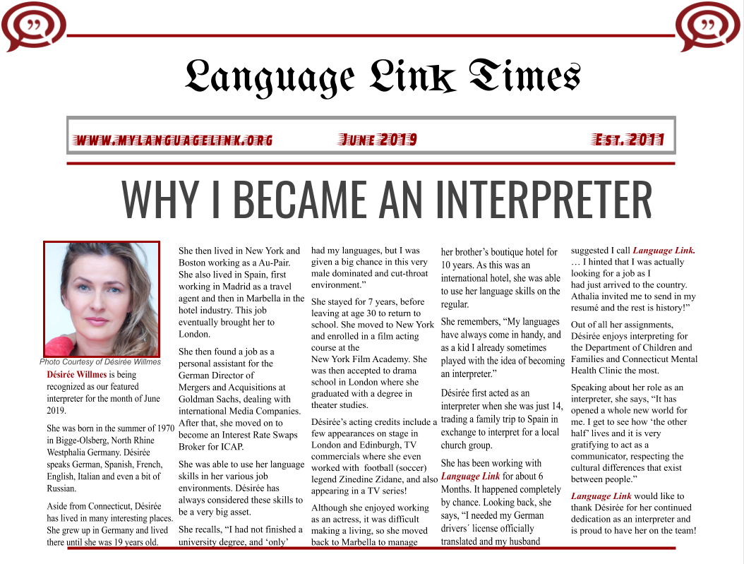 JUNE 2019 -- DÉSIRÉE WILLMES