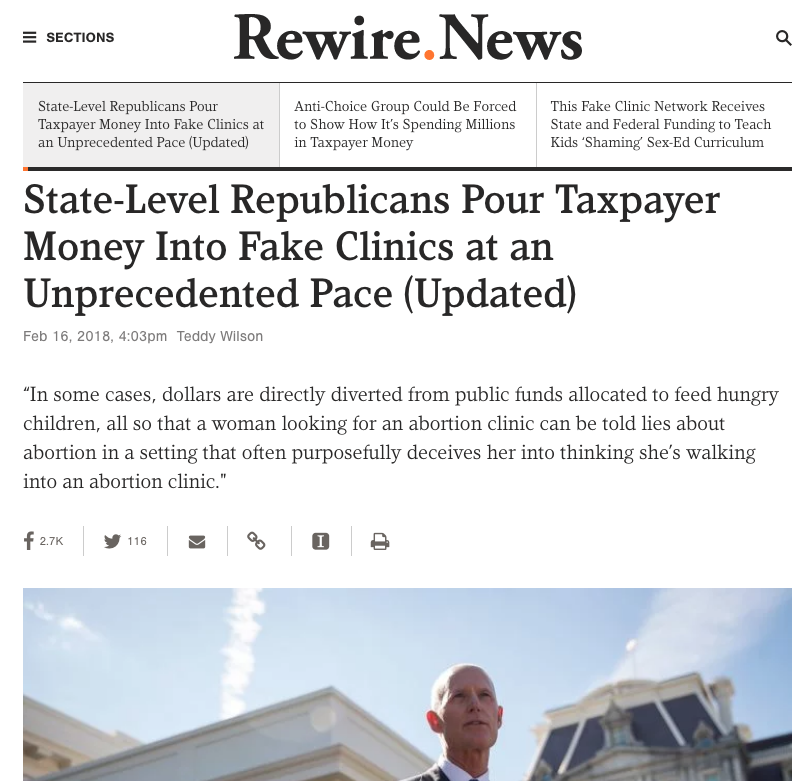 State Funding of Fake Clinics