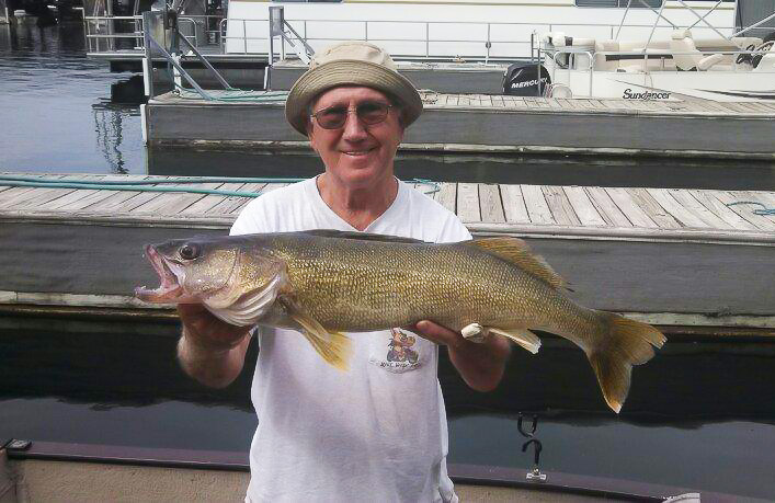 Tom Pardo, Pontiac, caught this 8 lb. walleye near Pontiac Cove Marina on Bull Shoals Lake