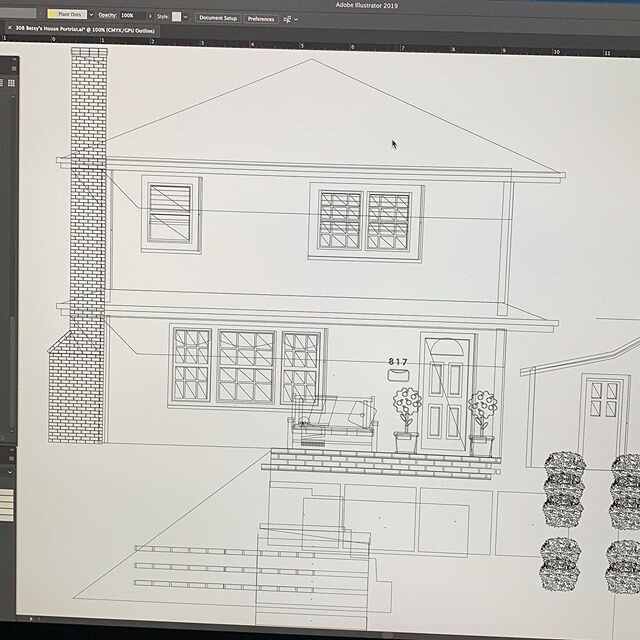 Today feels like a hot summer day in #tampalife indoors with some  a/c and my art. #mariosiart #houseillustration #houseportrait #wip