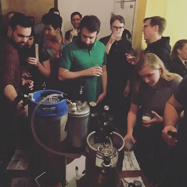 Tasting beers at the collaboration showcase
