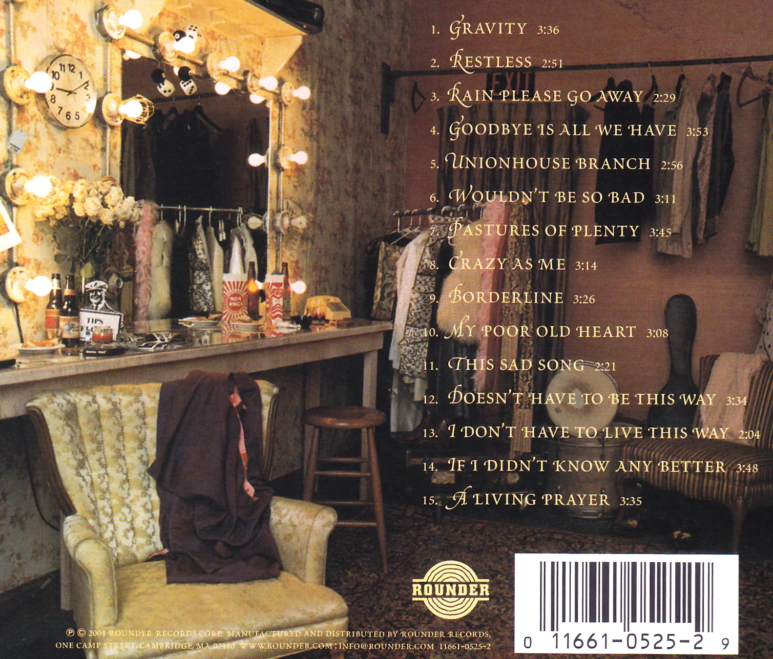 "Our" dressing room on the LP/CD back cover.
