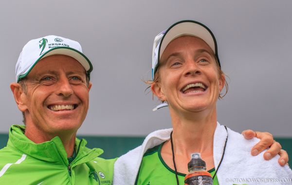 Photo by 4OMTOM . Used with Permission. Happy to be done; with Nedbank Team Manager Nick Bester