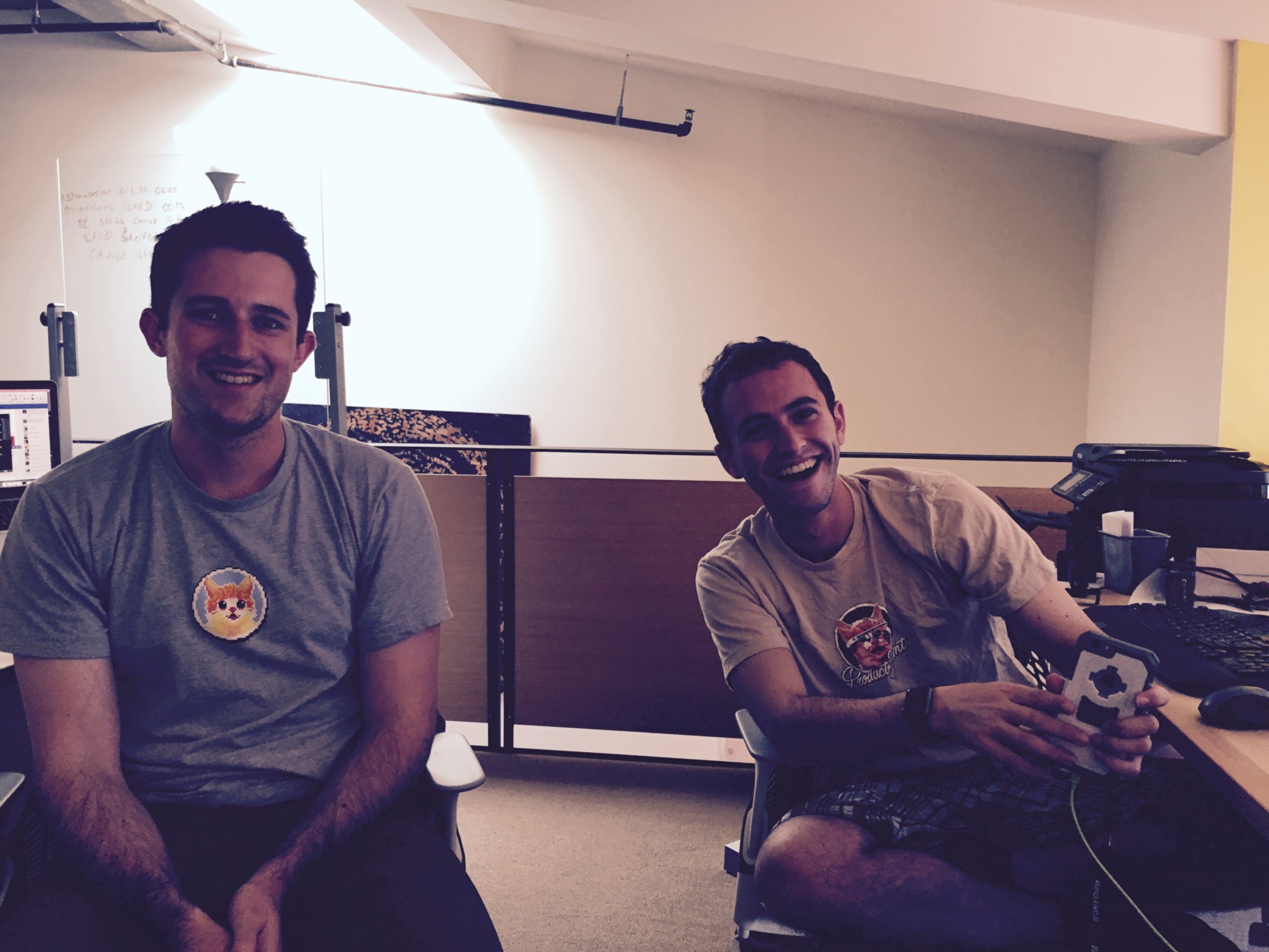Mr. Countersmash & I sporting our different Product Hunt swag... Cordogg took this awesome pic.