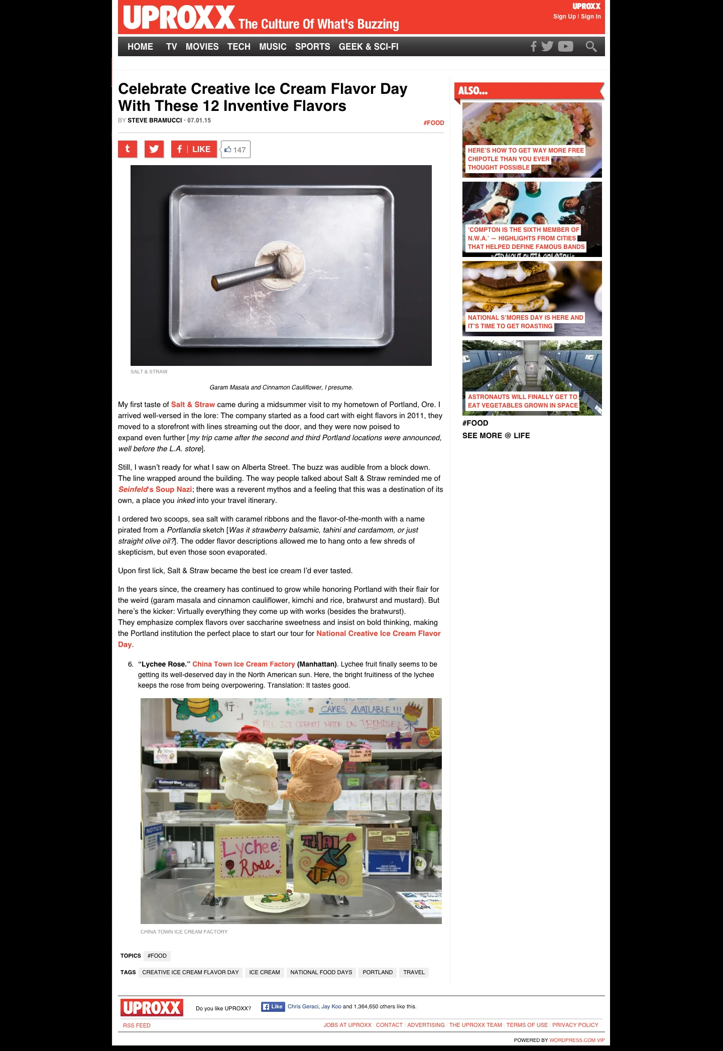 Uproxx – Celebrate Creative Ice Cream Flavor Day With These 12 Inventive Flavors