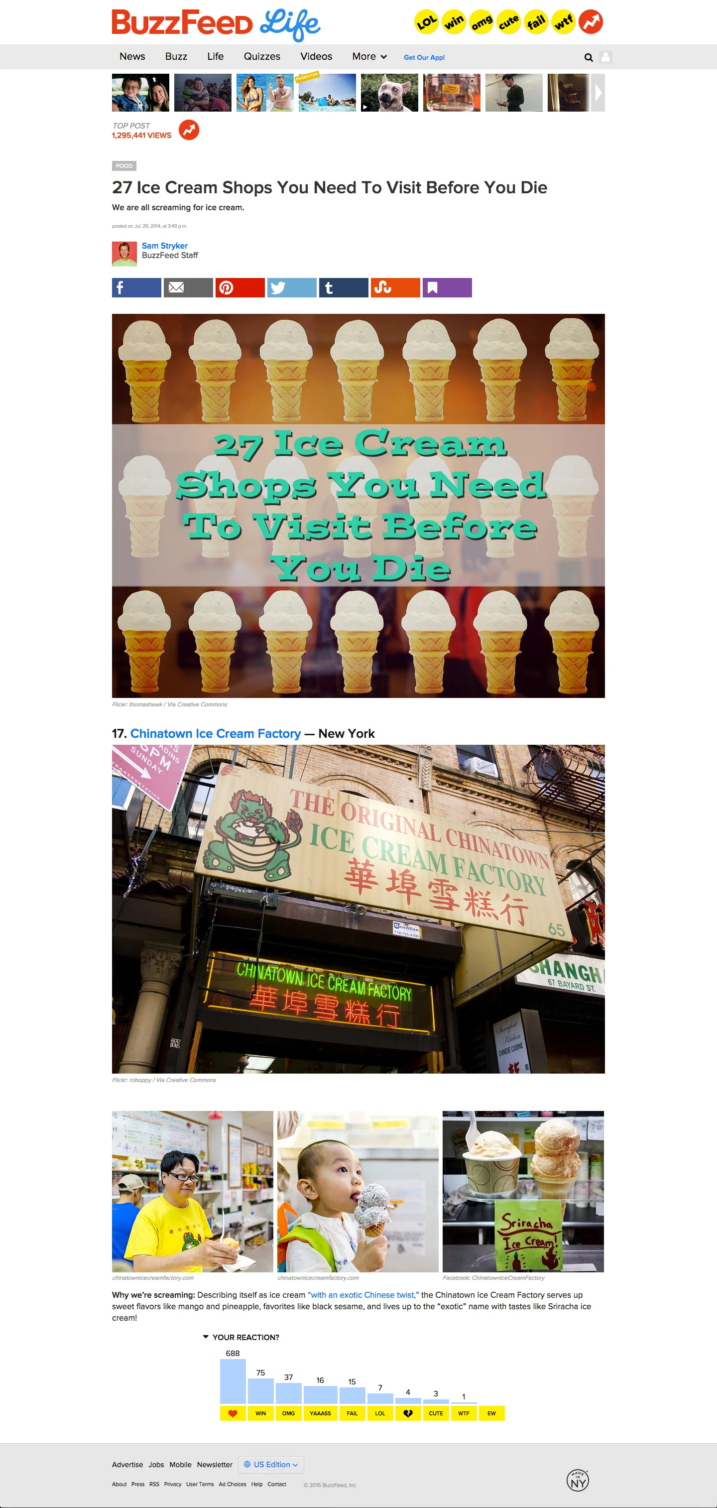 BuzzFeed – 27 Ice Cream Shops You Need To Visit Before You Die