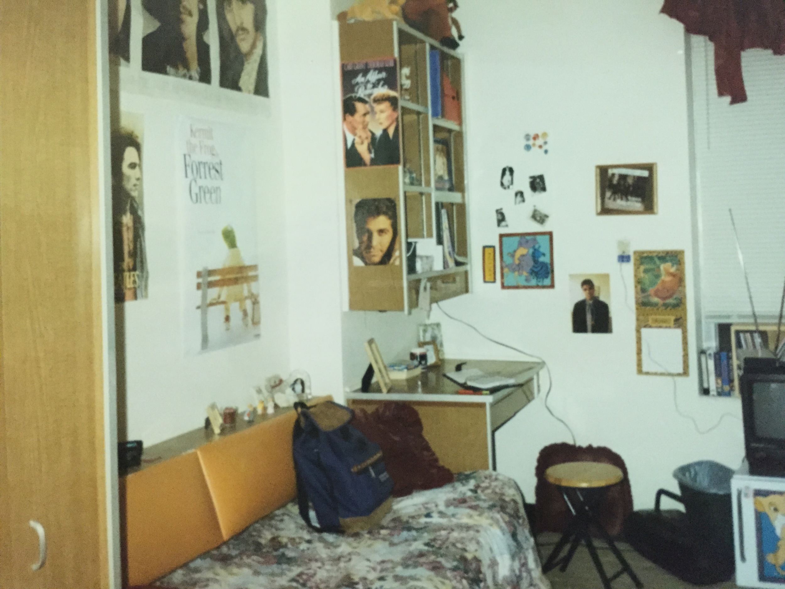 My dorm room at SFA University. I was deep into The Beatles, and the first movie James and I had seen together was The Lion King. I have no defense for the George Clooney pictures.