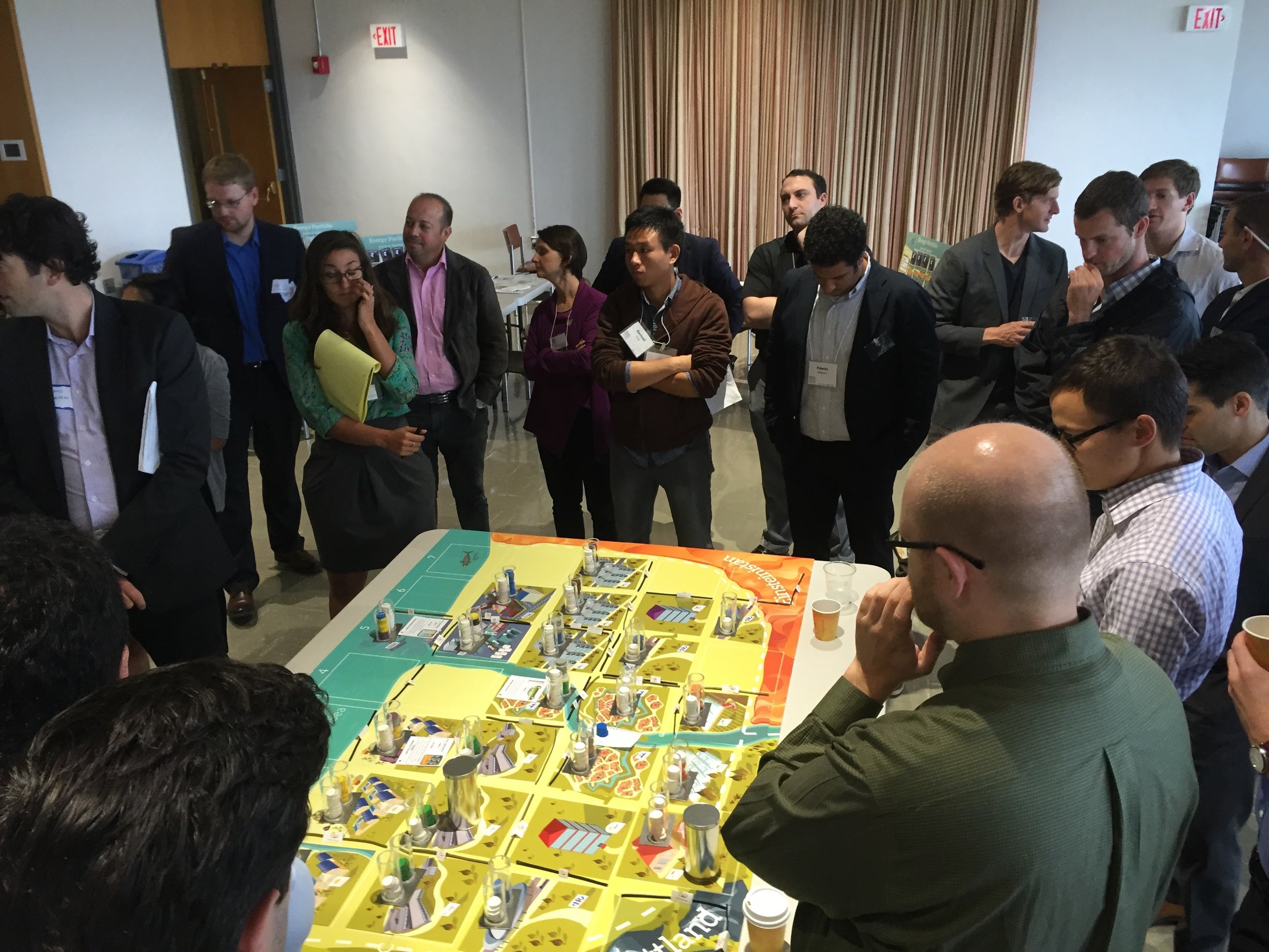 Participants examining the town of 'Newtonia' and its energy needs.