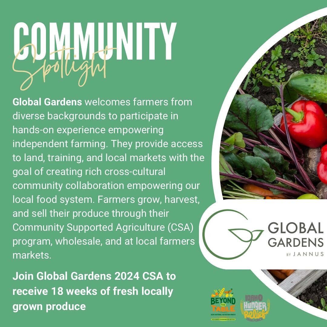 As National Nutrition Month continues, we&rsquo;re excited to highlight some of the amazing organizations in our community working to support our local food systems. 

Today we highlight @globalgardensboise , this amazing organization brings together