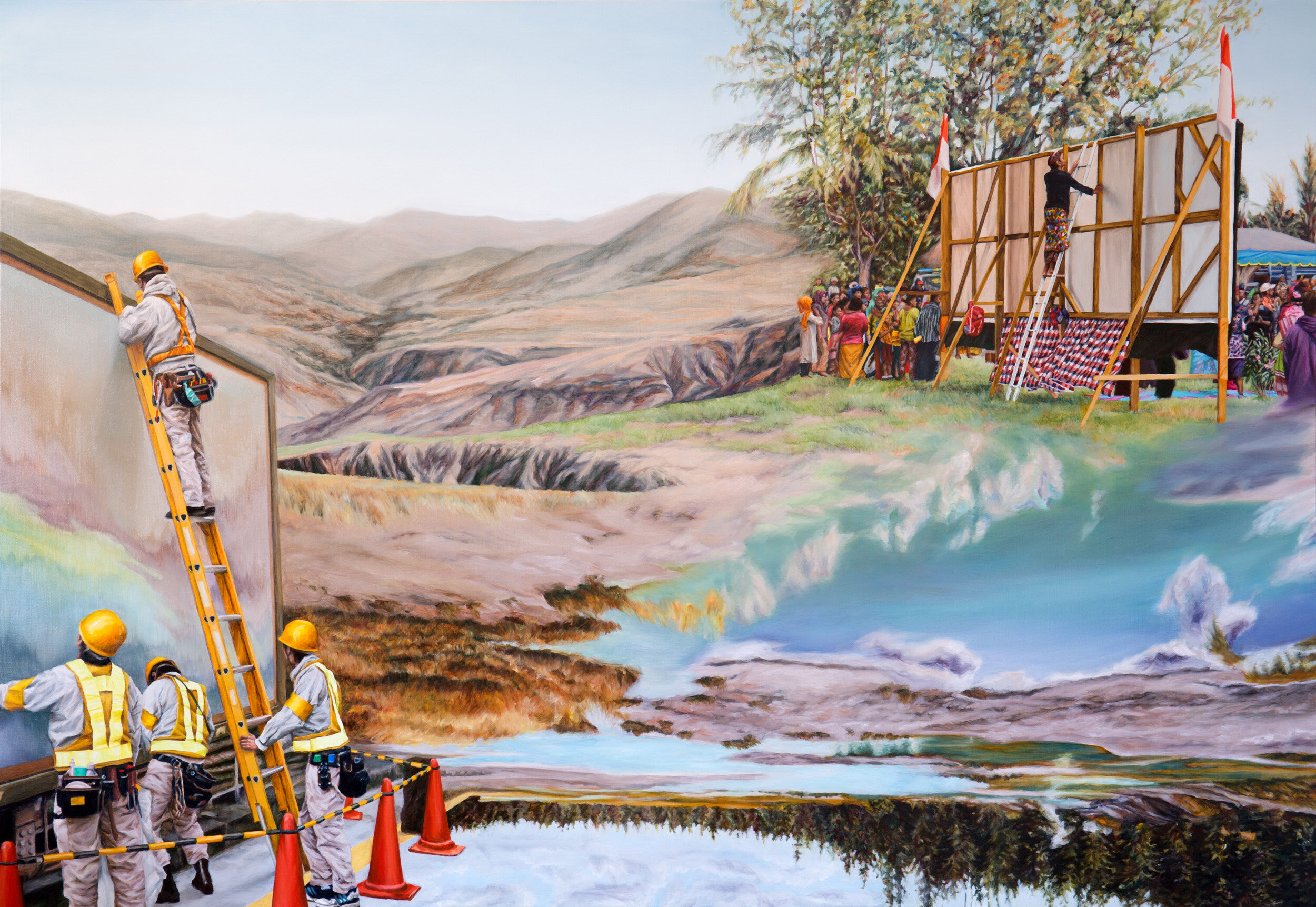 Another Rung - finalist in the John Leslie Prize 2020, Gippsland Art Gallery Vic, and the Paddington Prize 2019, Menzies Sydney Oil on Italian linen 138 x 199 cm