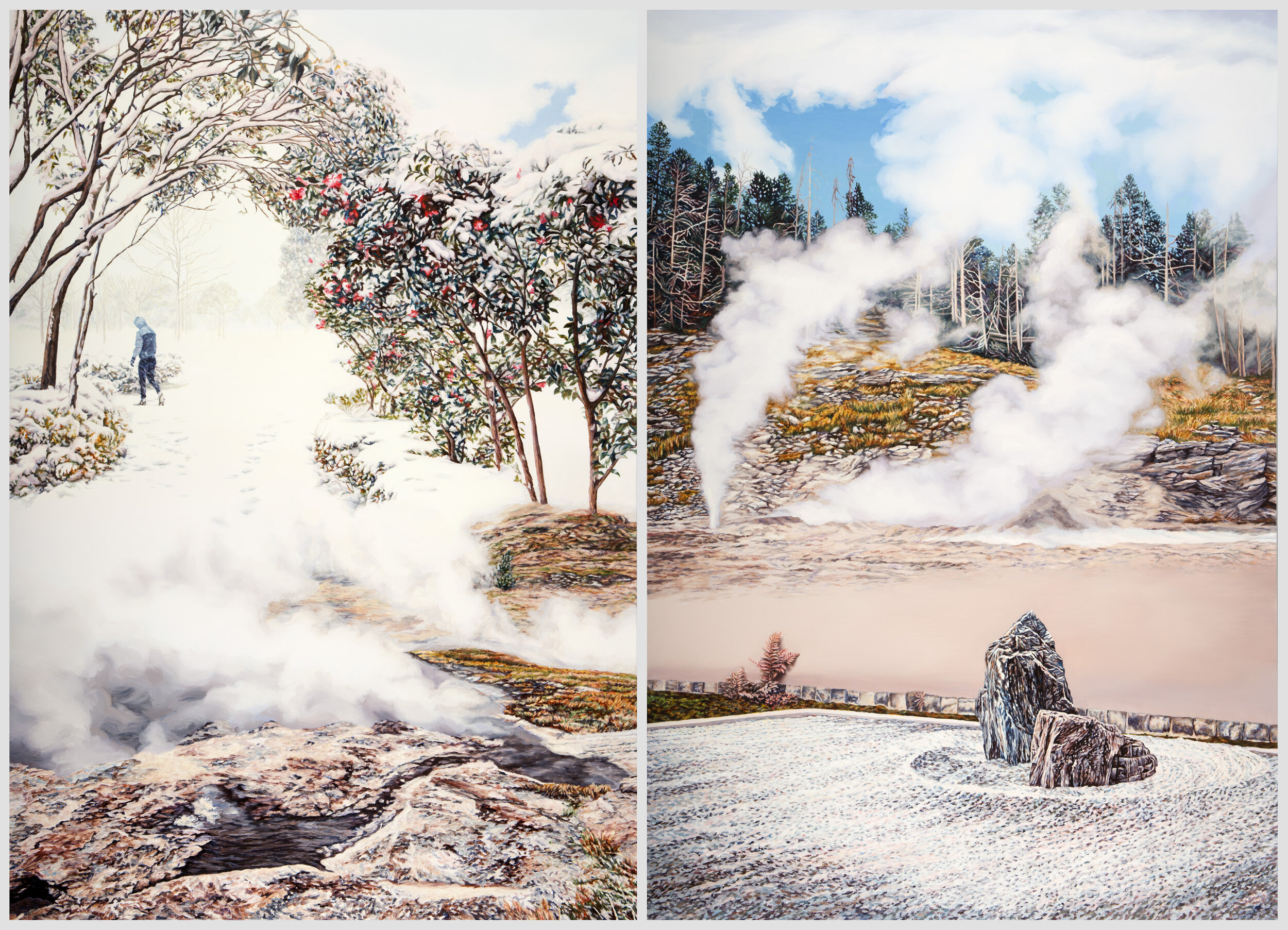 Stones Throw 199 x 285 cm (diptych, each panel 199 x 138 cm) Oil on linen