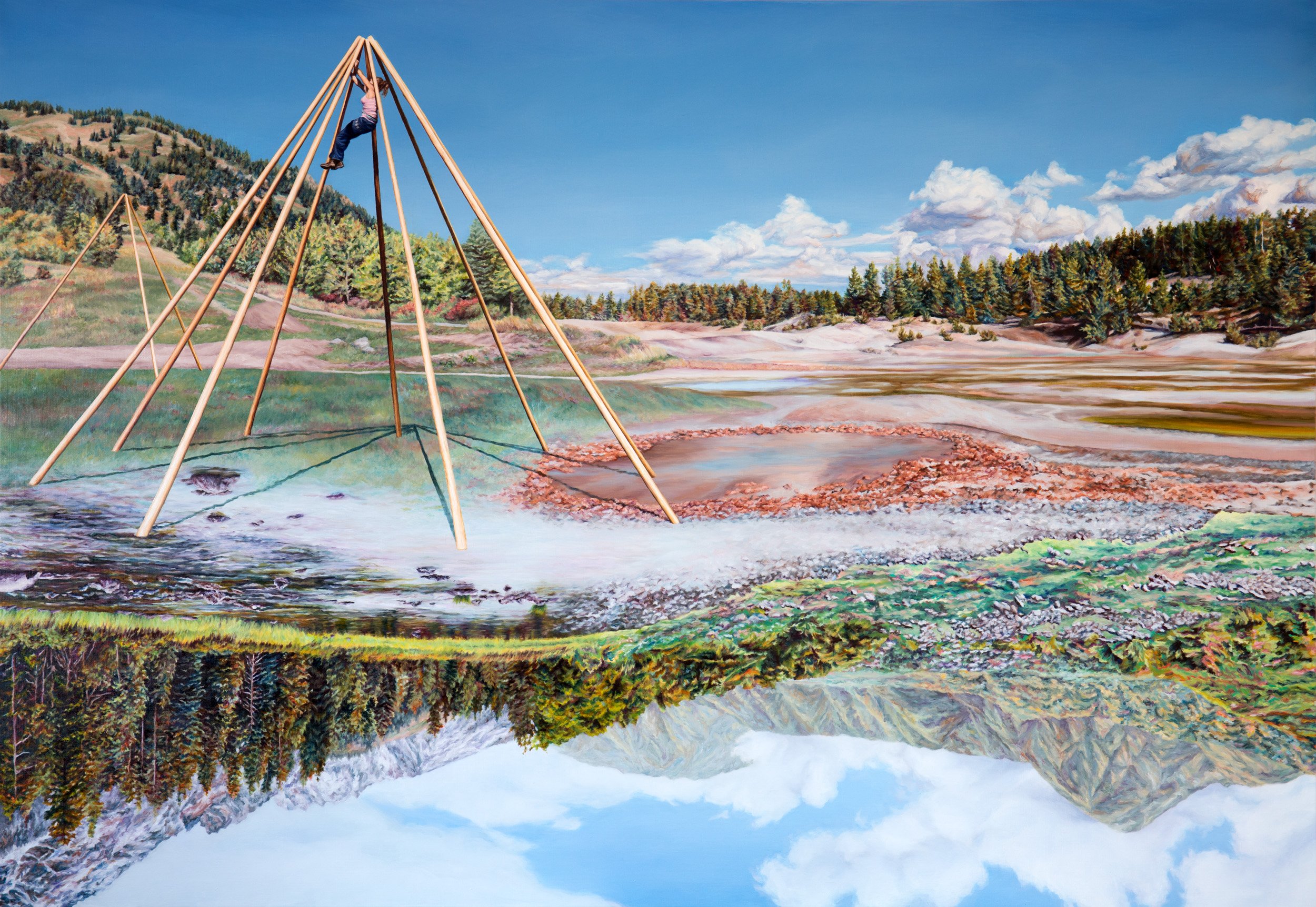 Peaks - finalist in the John Leslie Prize 2018, Gippsland Art Gallery Vic Oil on Italian linen 138 x 199 cm
