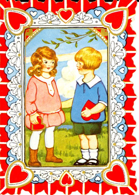  Valentine card with scalloped edges  FWWM 16.32.17 