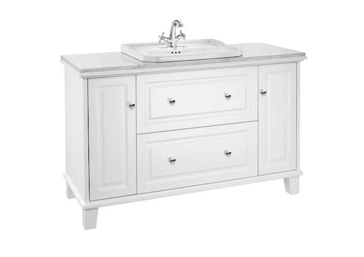 Mueble de 130 cm con puertas en Blanco Satinado