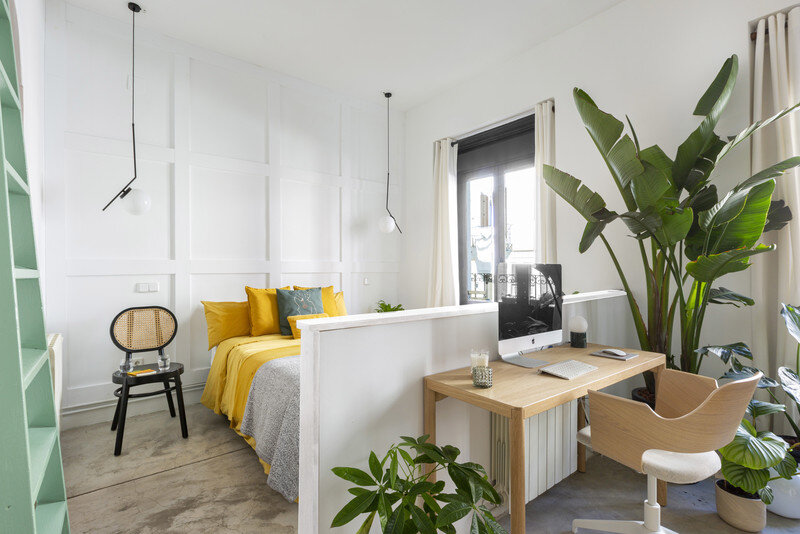 Dormitorio integrado en salón. Vía AD