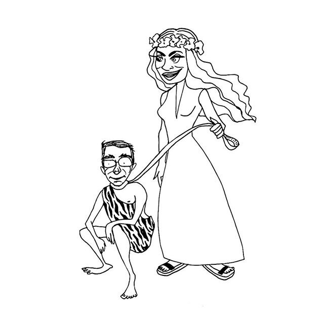 The Cool Cat &amp; the Kitten .
.
.
#uglybaby #illustration #doodle #art #characterdesign #artistsofinstagram #drawing #pendrawing  #linedrawing #sketch #pendoodle  @tigerkingnetflix @netflix #carolebaskins #tigerking #tigerkingnetflix #joeexotic #ca