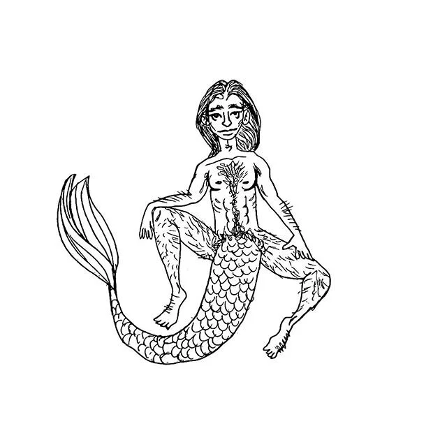 King Tri-ton .
.
.
#uglybaby #illustration #doodle #art #characterdesign #artistsofinstagram #drawing #pendrawing  #linedrawing #sketch #pendoodle  #kingtriton #thelittlemermaid #merman #mermanart #thirdleg #disney #daddy #daddyissues #daddyilovehim 