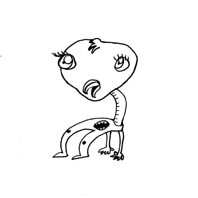 Lady Bird .
.
.
#uglybaby #illustration #doodle #art #characterdesign #artistsofinstagram #drawing #pendrawing #linedrawing #sketch #pendoodle  #ladybird #saoirseronan #gretagerwig @greta.gerwig #littlewomen #teeth #birdart #birdsofprey #birdsofinsta