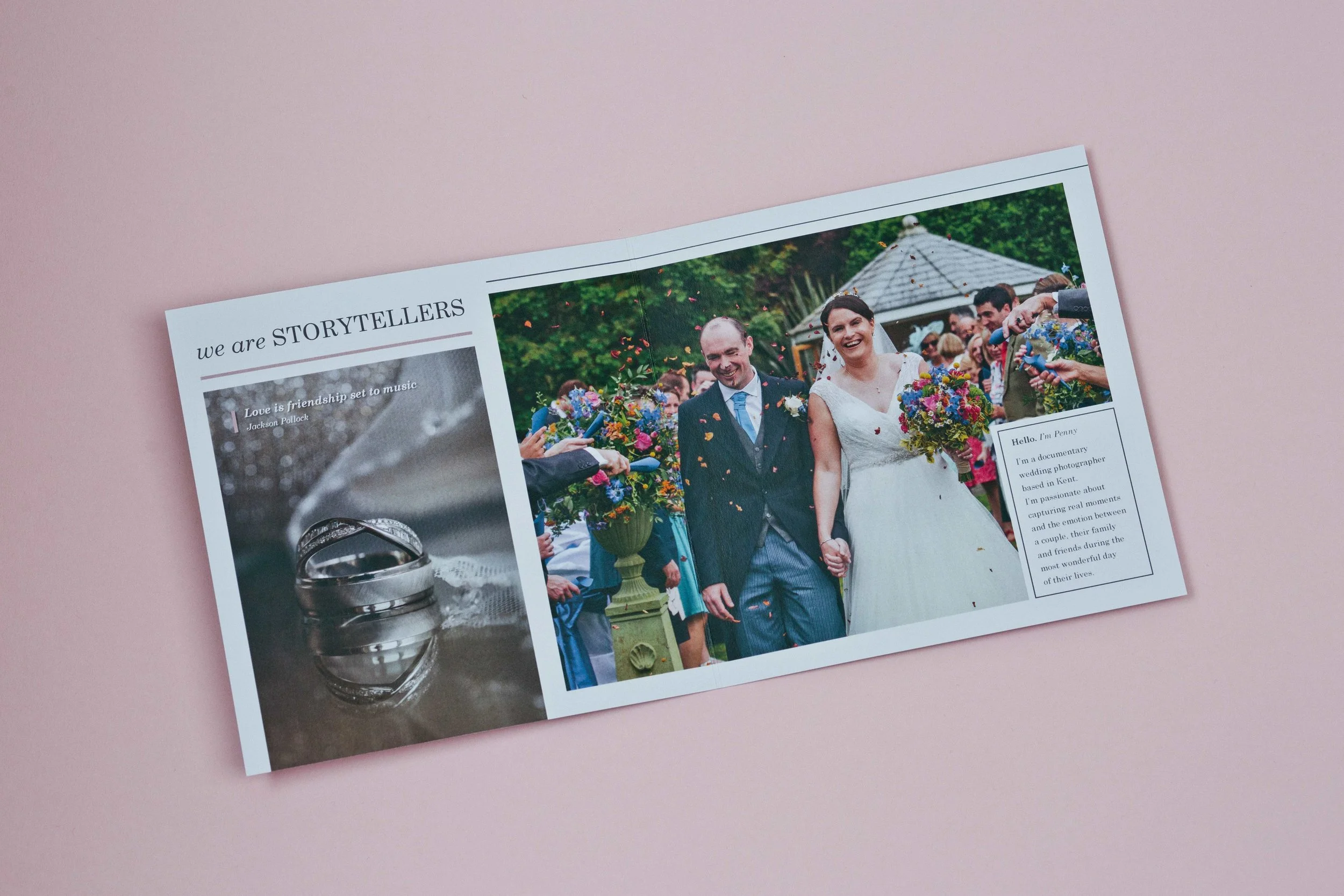 Business stationery design agency for Penny Young, Wedding Photographer, Tonbridge, Kent