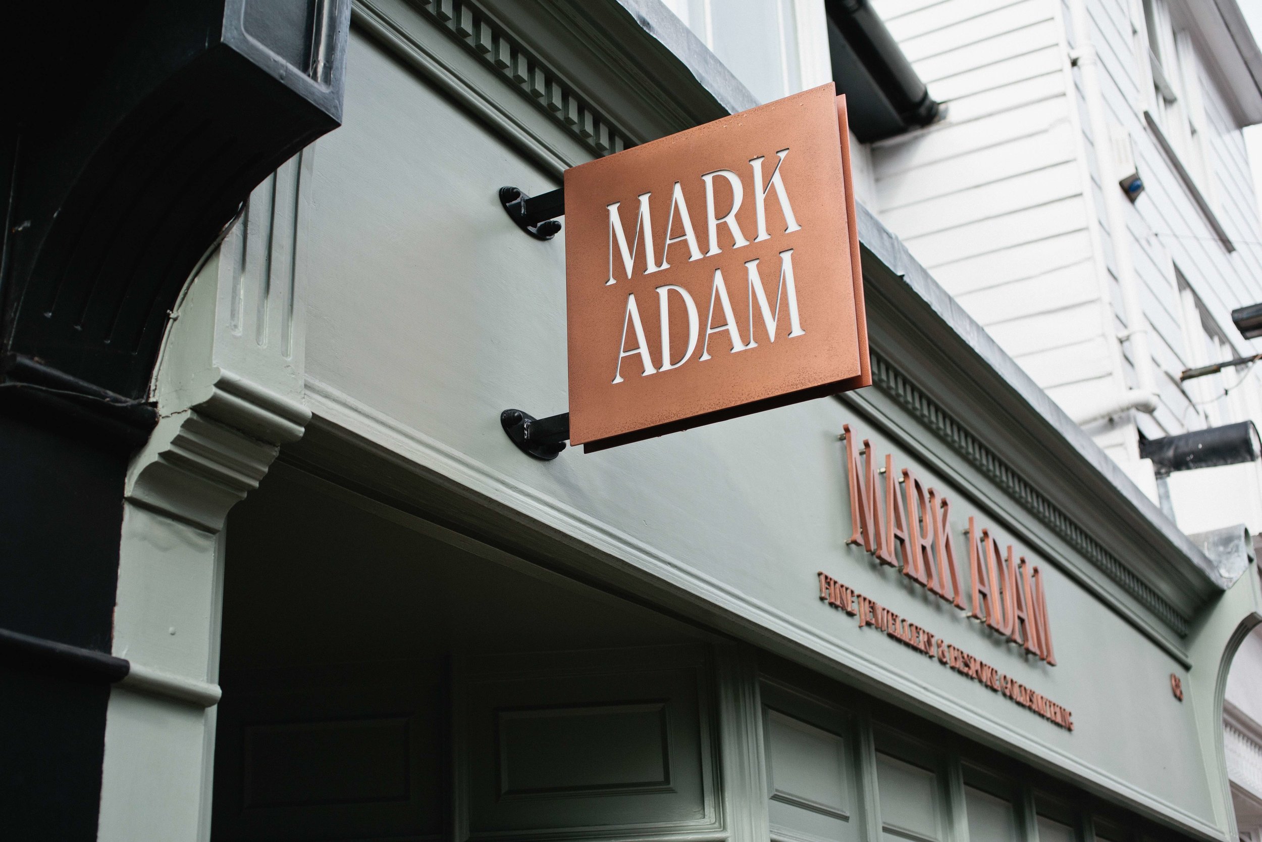 Shop signage design for MarkAdam Jewellers, Tunbridge Wells, Kent