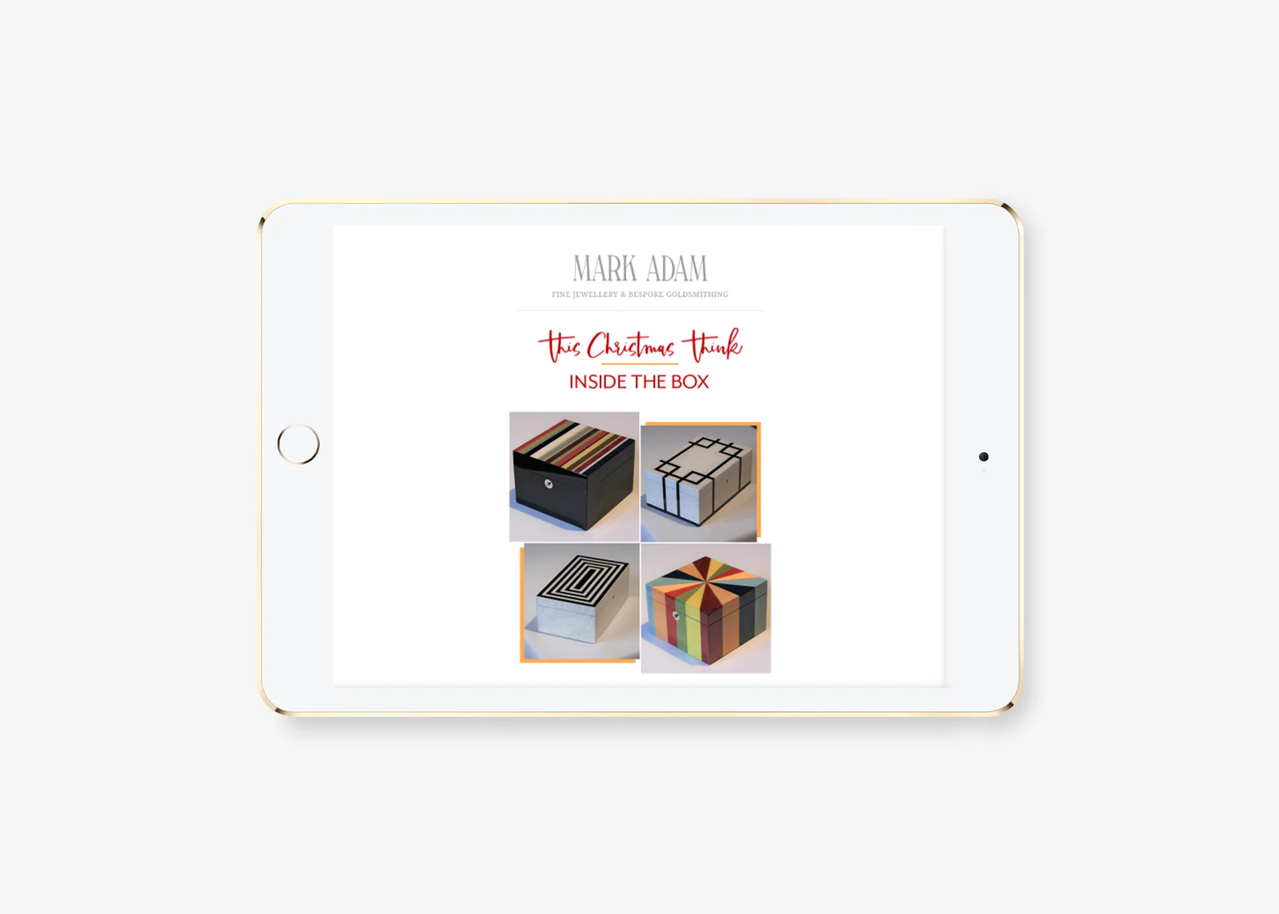 Mailchimp email advertising design agency for Mark Adam Jewellers, Tunbridge Wells, Kent