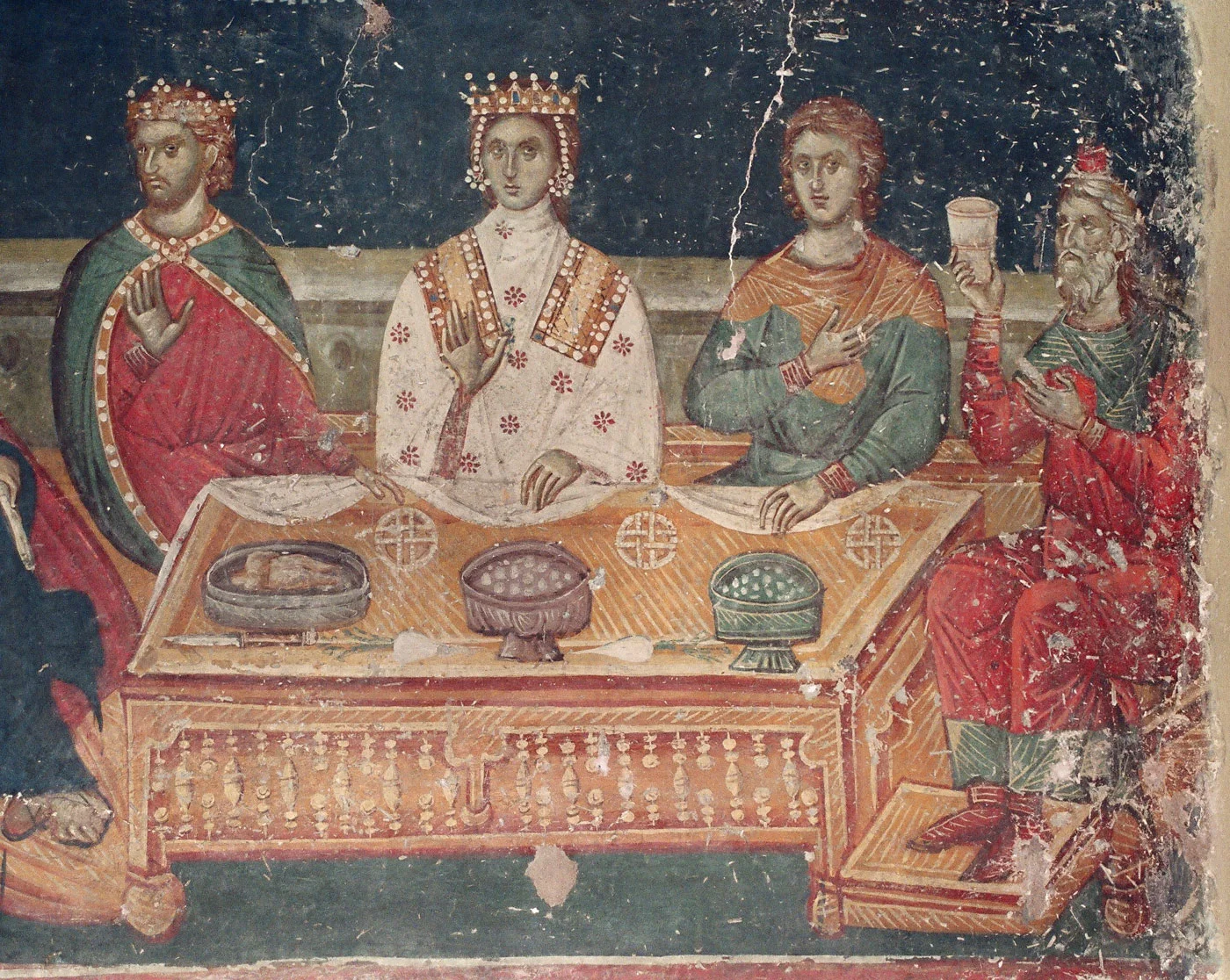 Scene from an icon of the Wedding at Cana
