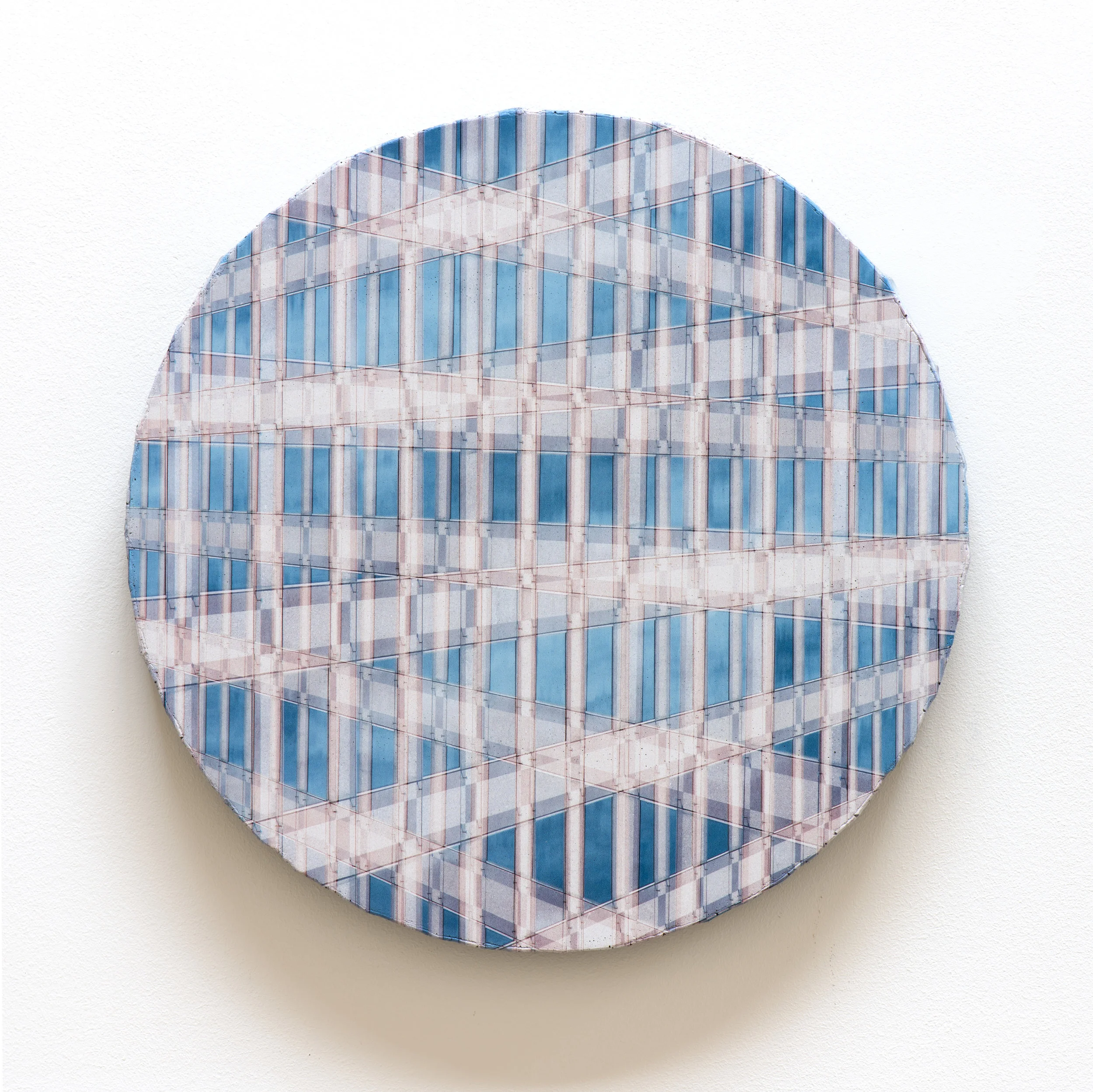 Counterform Tondo, 2017 UV ink on concrete 16 1/2 × 16 1/2 × 1 1/2 in Unique