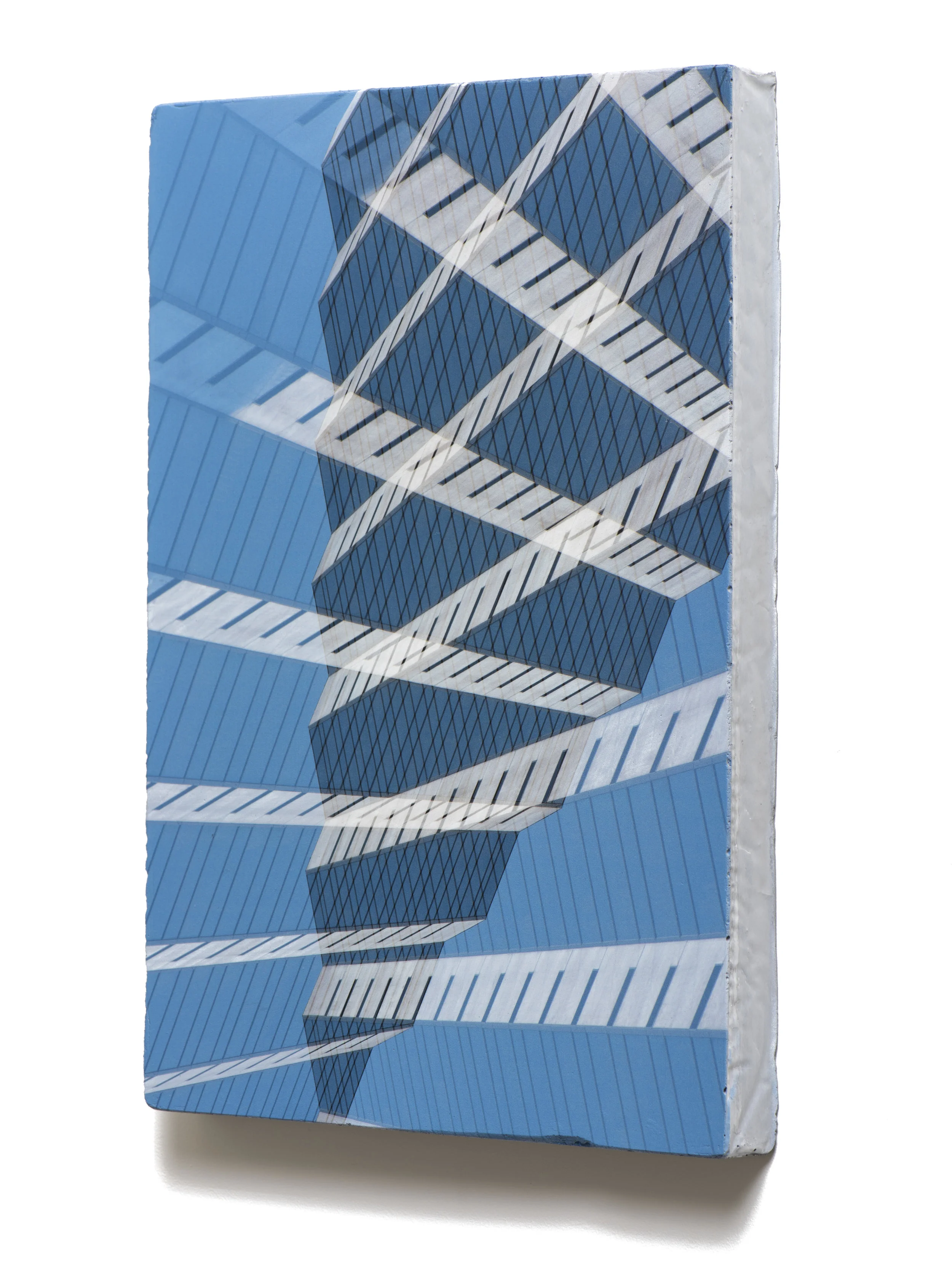 Counterform Pyramid , 2017 (oblique) UV ink on concrete 18 1/2 × 12 1/2 × 1 1/2 in Unique
