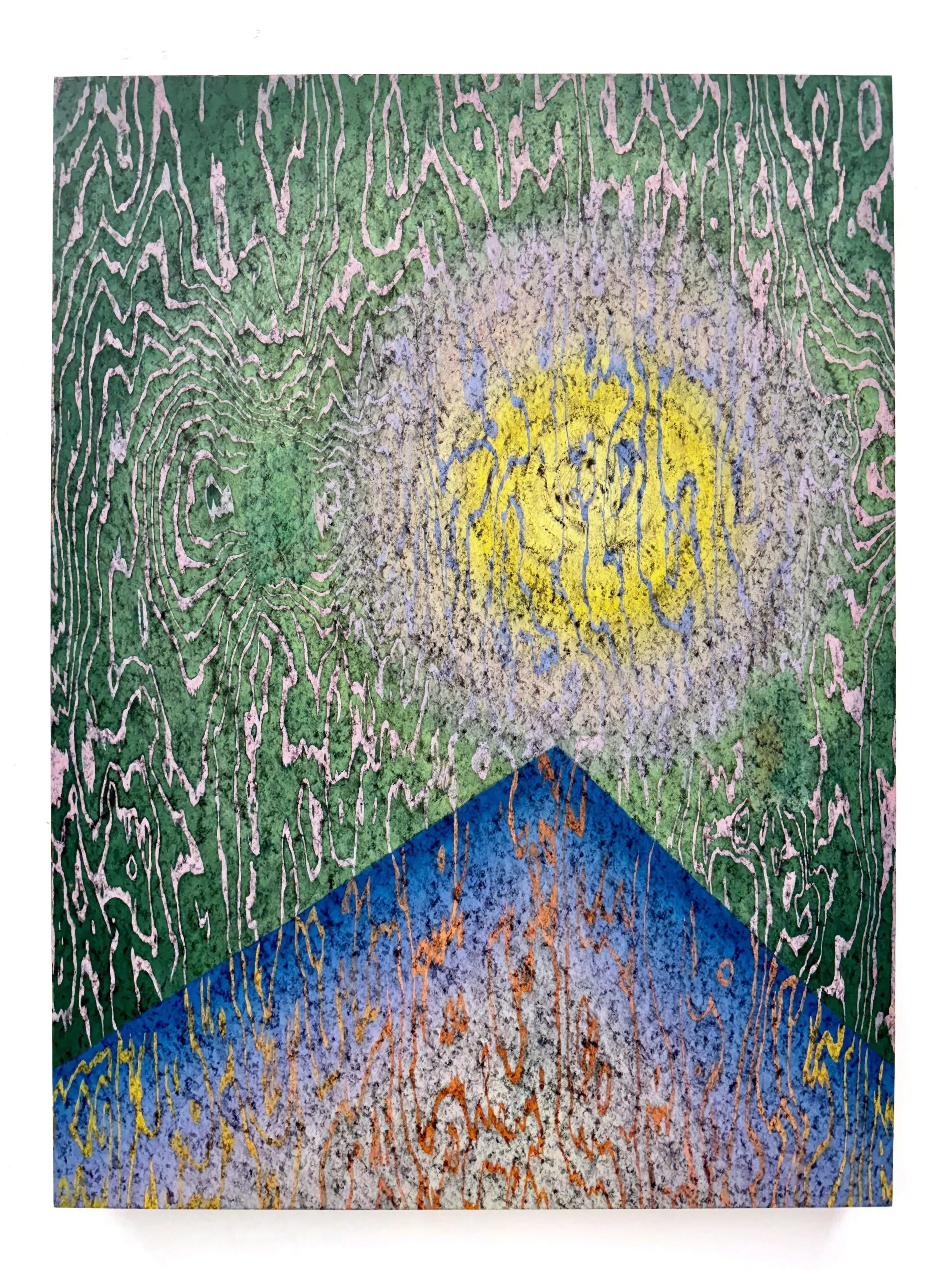  Opus 28, 2024 UV ink and oil paint on Plywood 30×22 Inches 