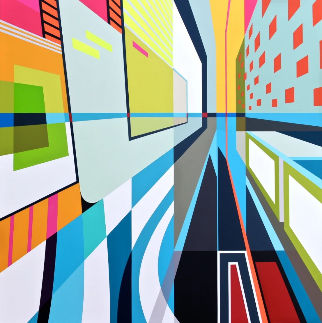 NUOVA VENEZIA 45” X 45” X 2.75” | Spray Paint and Gesso on Wood . . . . .