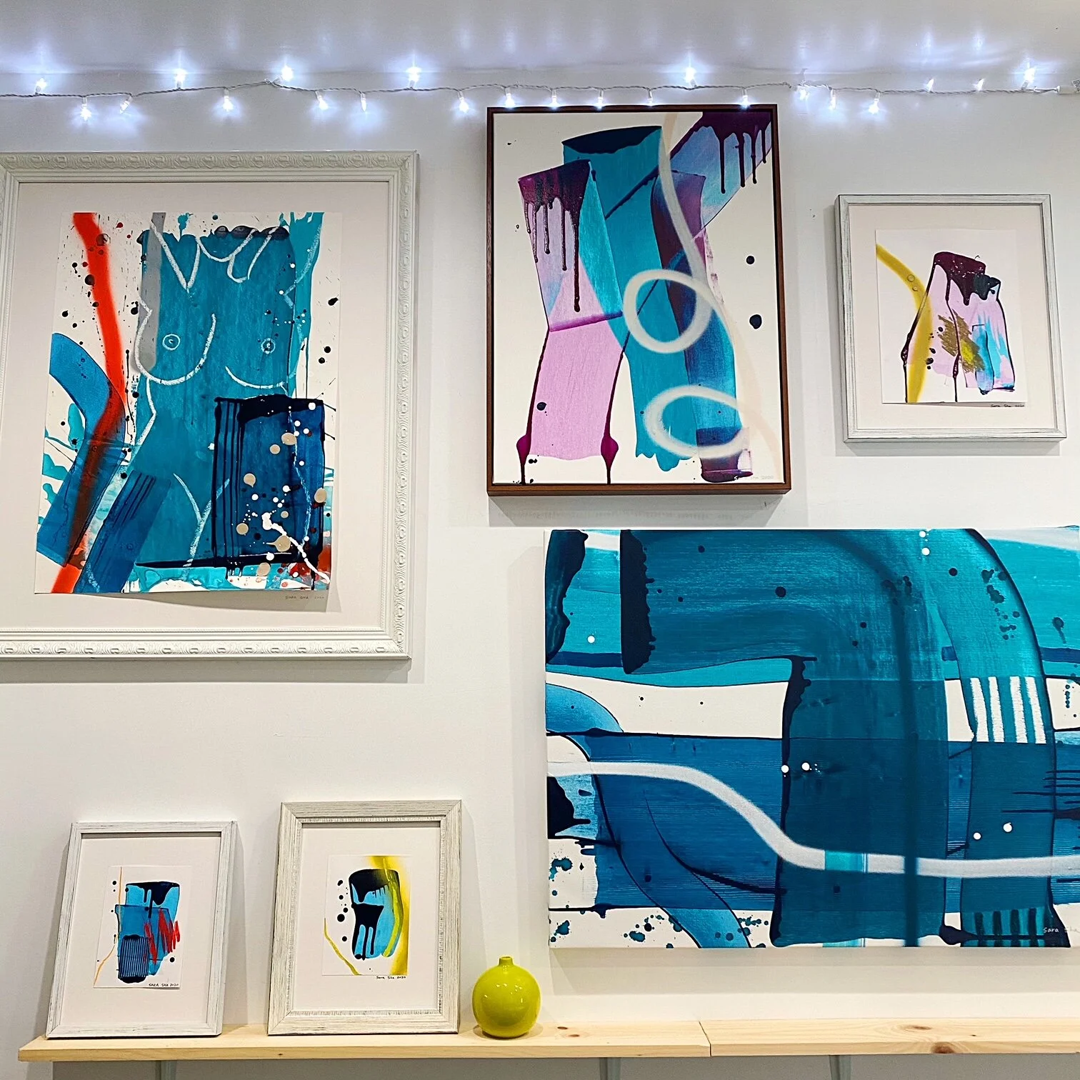 Gallery wall in studio