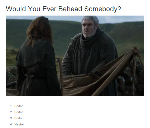 Which Game of Thrones Character Are You?