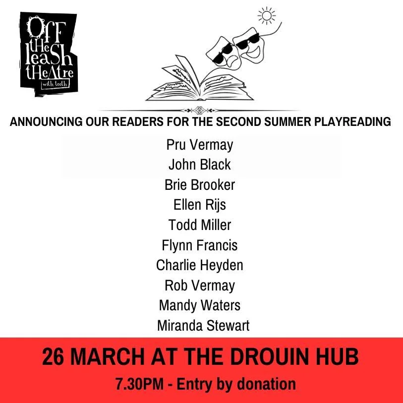 PLAYREADING TONIGHT AT THE DROUIN HUB!
.
We have a stellar lineup of locals ready to wow with their rehearsed reading of The Puddle Jumpers by Jeannie Haughton.
.
See you for a 7.30 start. 26 March at the Drouin Hub - 1 Oak Street, Drouin!
.
 #austra