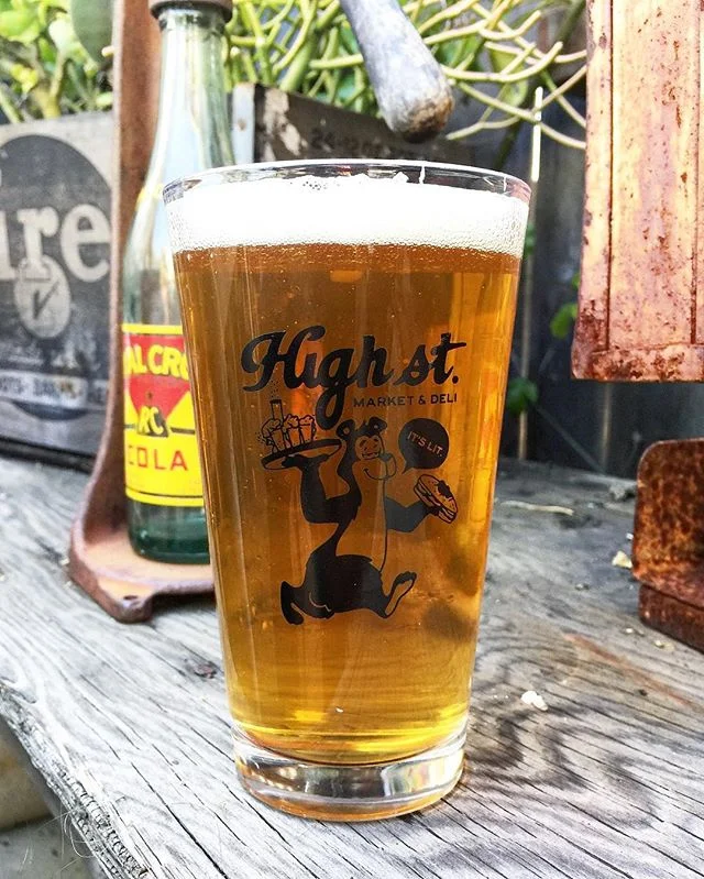 I'm stoked on how these new Pint glasses I designed for @highstreetdeli  came out! Inspired by the vintage Hamm's beer graphic. Oh and I spy a bong 👀