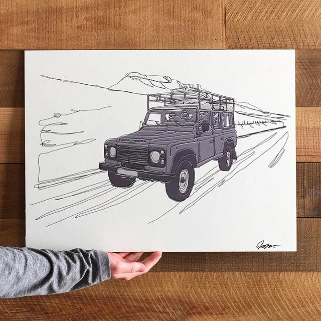 I have a few of these bad to the bone prints for sale! Get yours today! $50 - 18x24 and ready for mounting! DM or comment below for details! #landroverdefender #defender #landrover