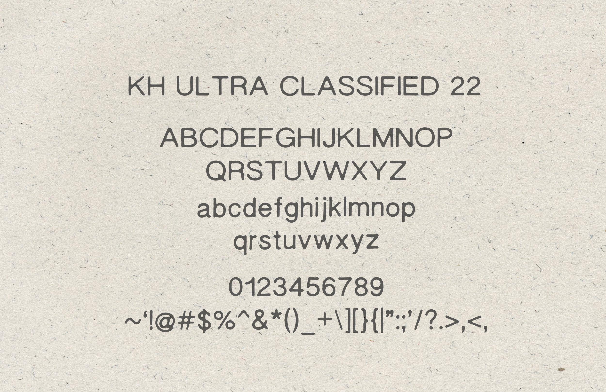 KH ULTRA CLASSIFIED 22 FONT
